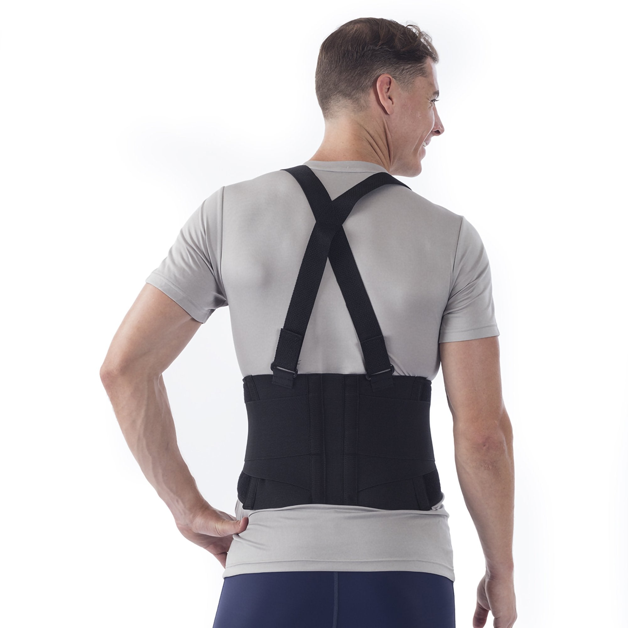 Occupational Back Support NYOrtho Deluxe X-Large Hook and Loop Closure 38 to 42 Inch Waist Circumference 9 Inch Back Height Adult - image 2