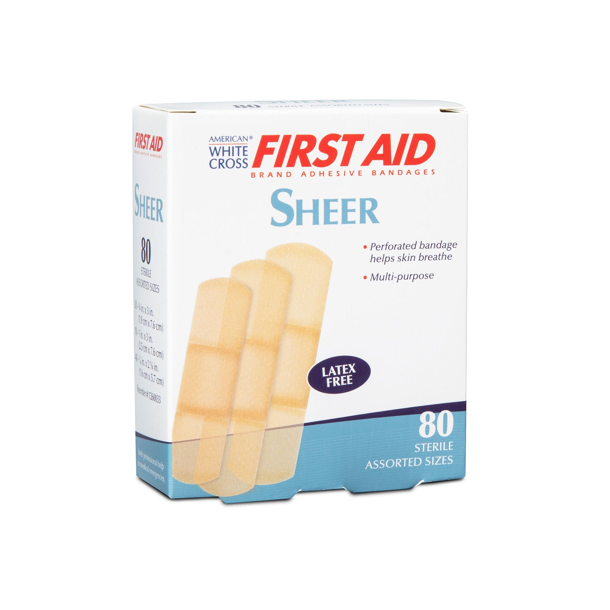 Adhesive Strip American White Cross® First Aid Plastic Sheer 1 X 3 Inch / 3/4 X 3 Inch / 5/8 X 2-1/4 Inch Sterile - image 2