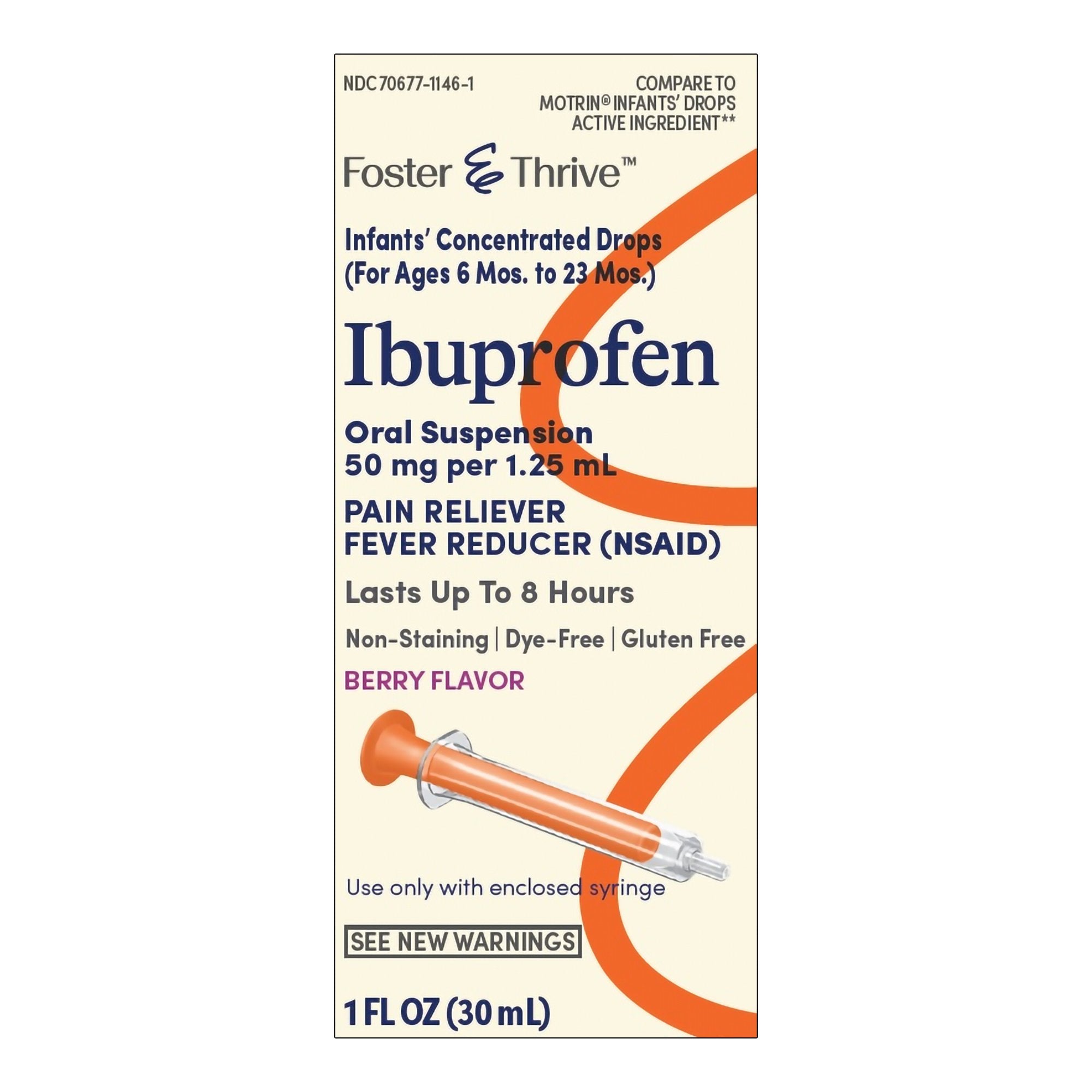 Foster & Thrive™ Ibuprofen 50 mg Per 1.25 mL Infants' Concentrated Drops Berry