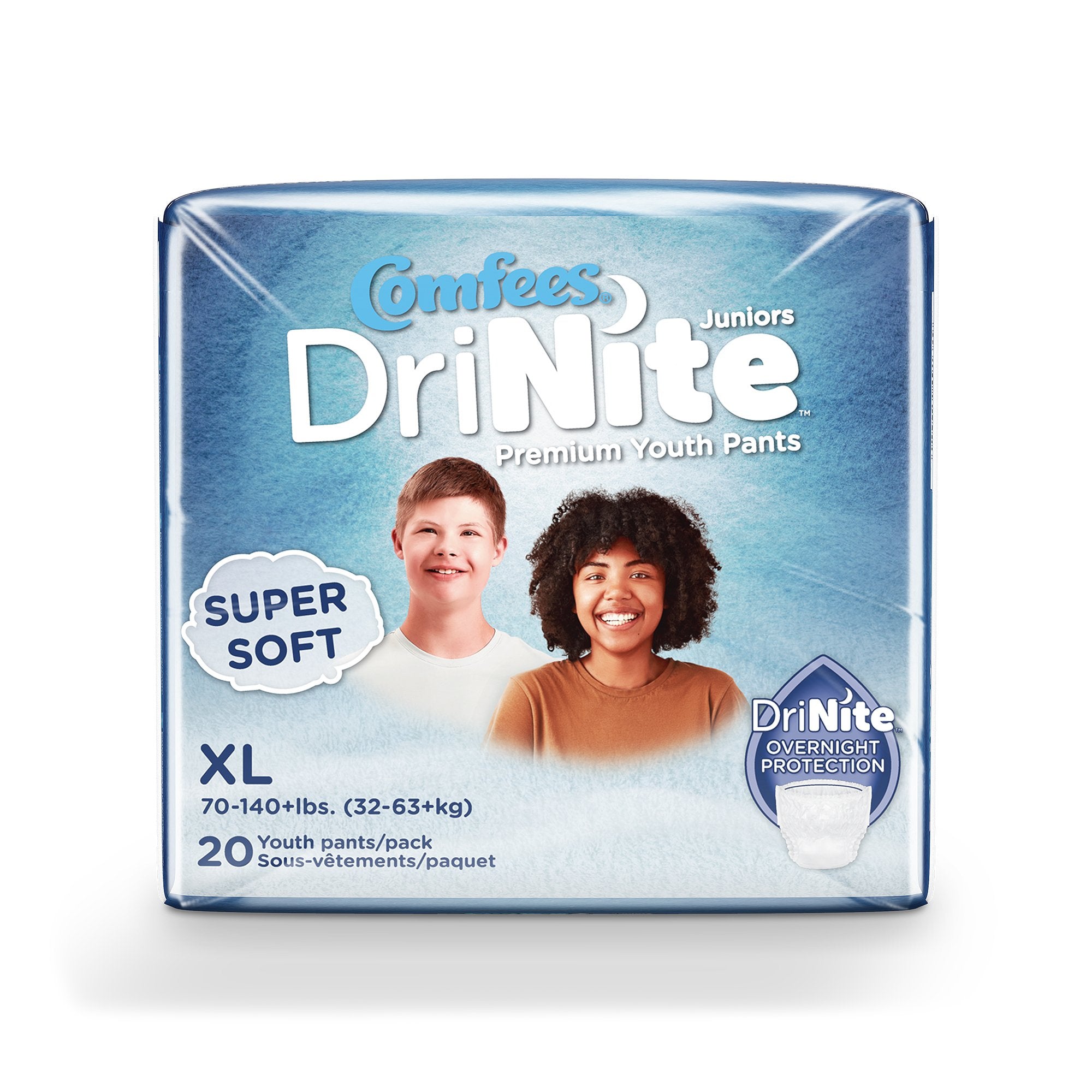 Unisex Youth Absorbent Underwear Comfees® DriNite® Juniors Pull On with Tear Away Seams X-Large Disposable Heavy Absorbency - image 2