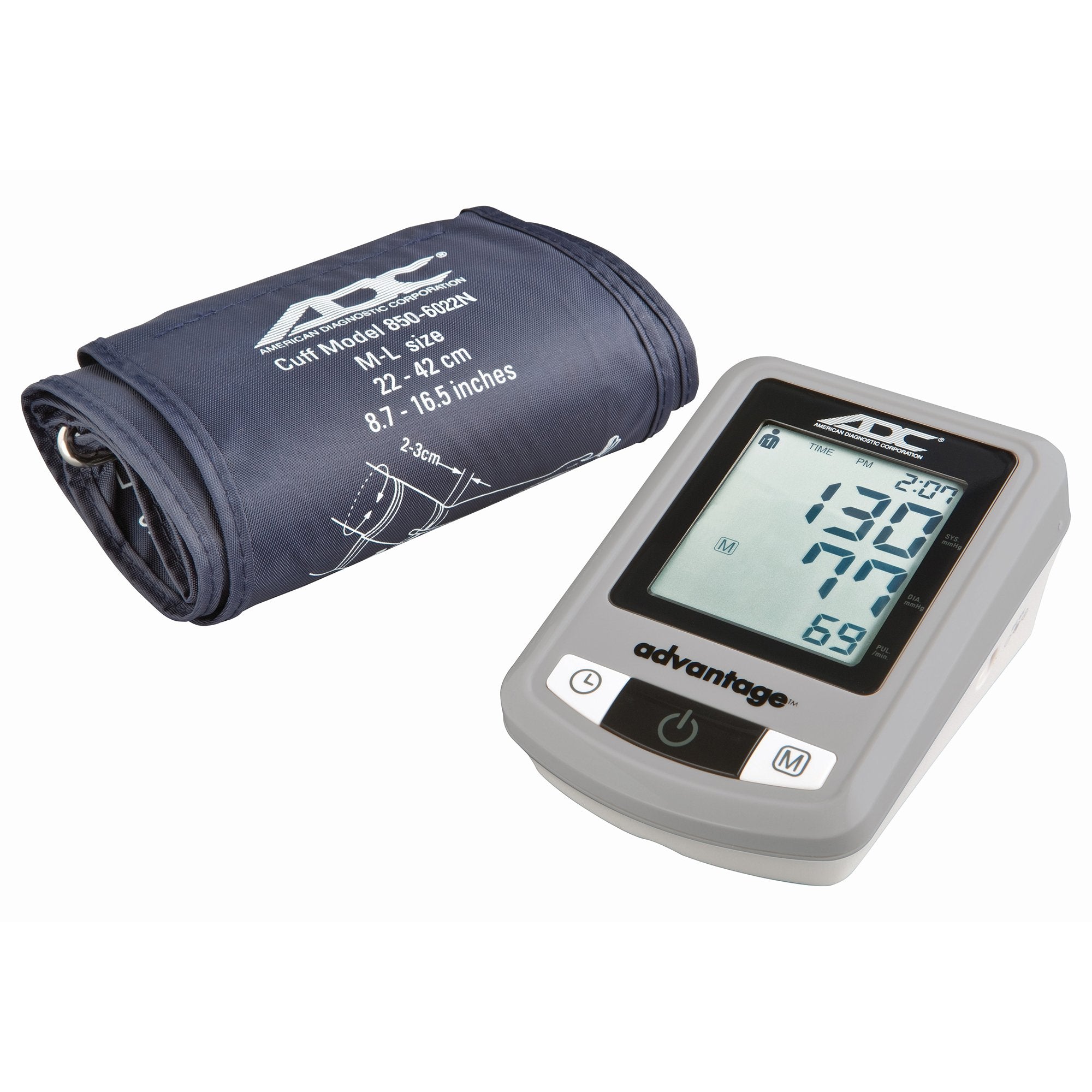 Home Automatic Digital Blood Pressure Monitor Advantage™ 6021N Series Wide Range Nylon Cuff 22 - 42 cm Desk Model - image 2