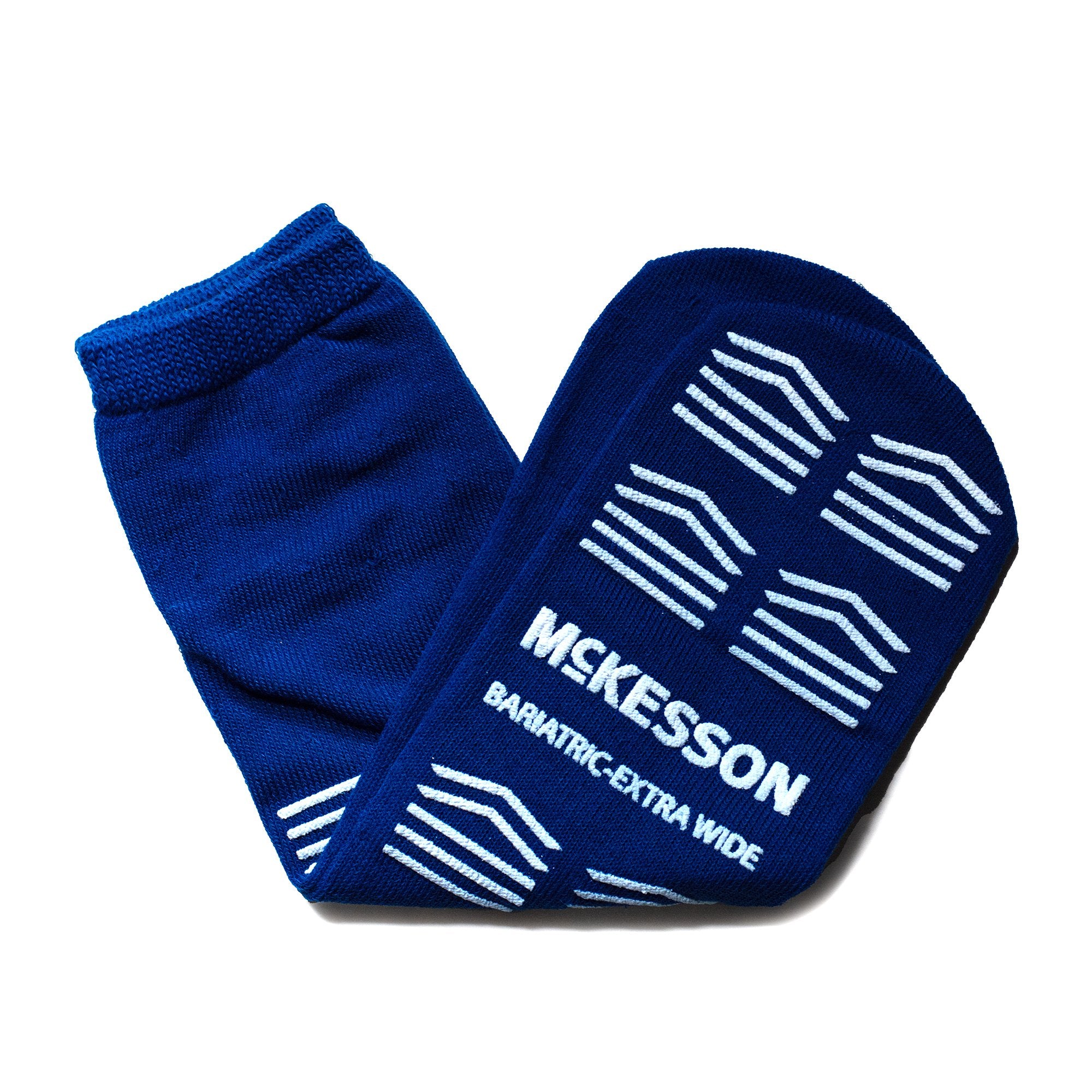 Slipper Socks McKesson Unisex Adult Bariatric / X-Wide Single Tread Single Patient Use Royal Blue