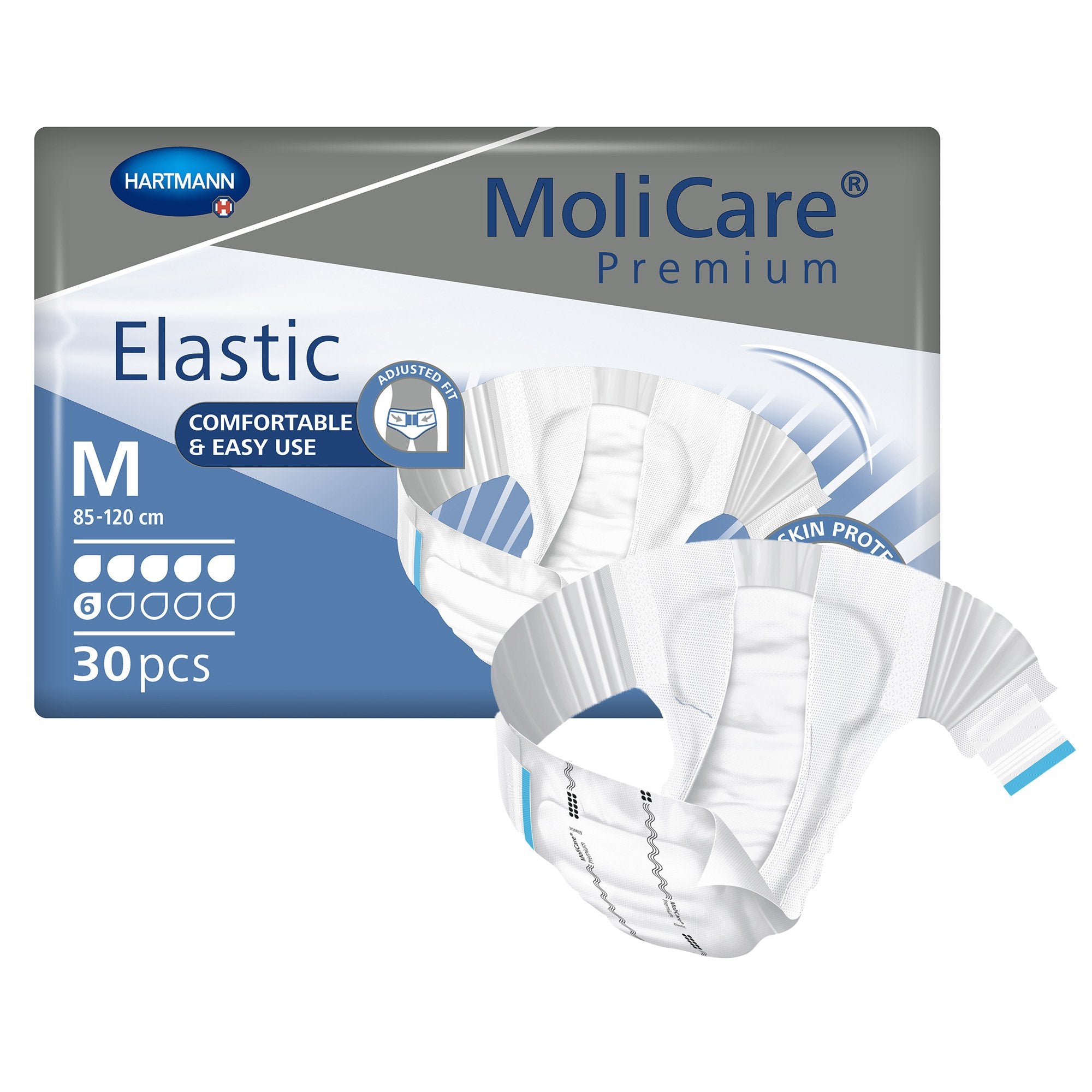 MoliCare® Premium Elastic 6 Drop Absorbency Incontinence Briefs, Medium