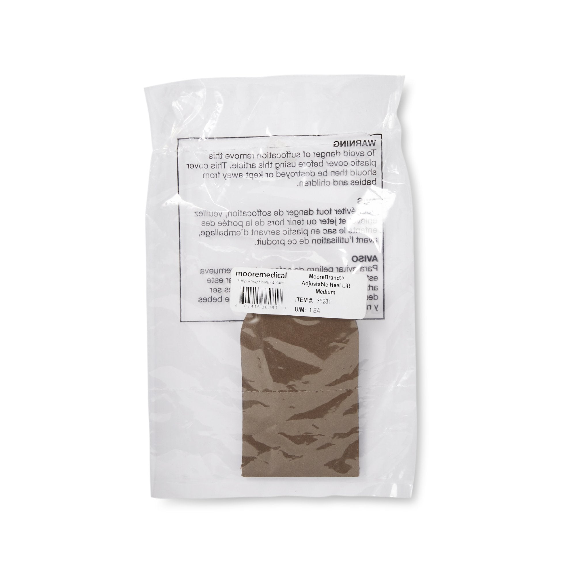 Heel Lift McKesson Leg Lifter Foam Core / Suede Top Women 8 to 11 / Men 6 to 9 Passion Mocha - image 2