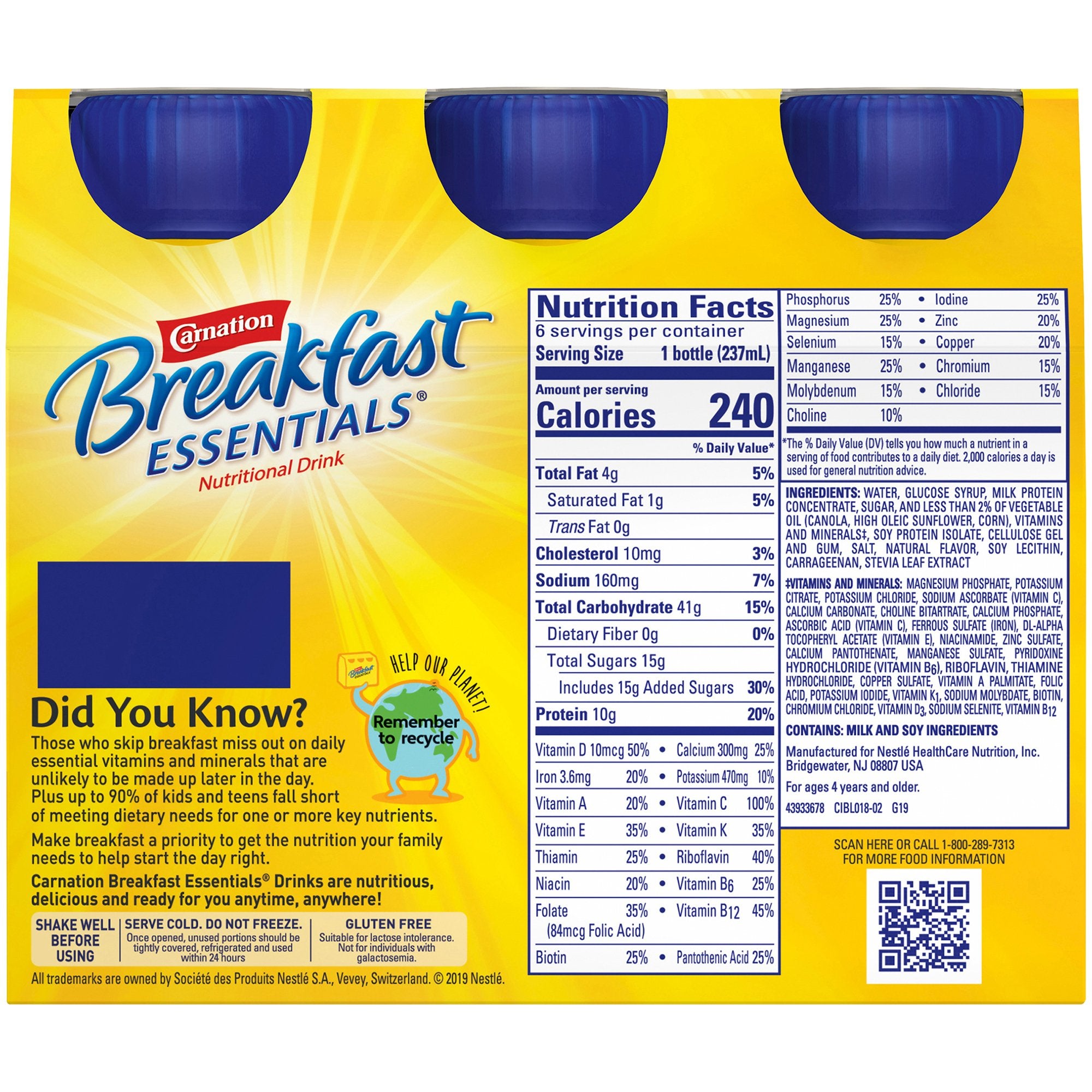 Oral Supplement Carnation Breakfast Essentials® French Vanilla Flavor Liquid 8 oz. Bottle - image 4