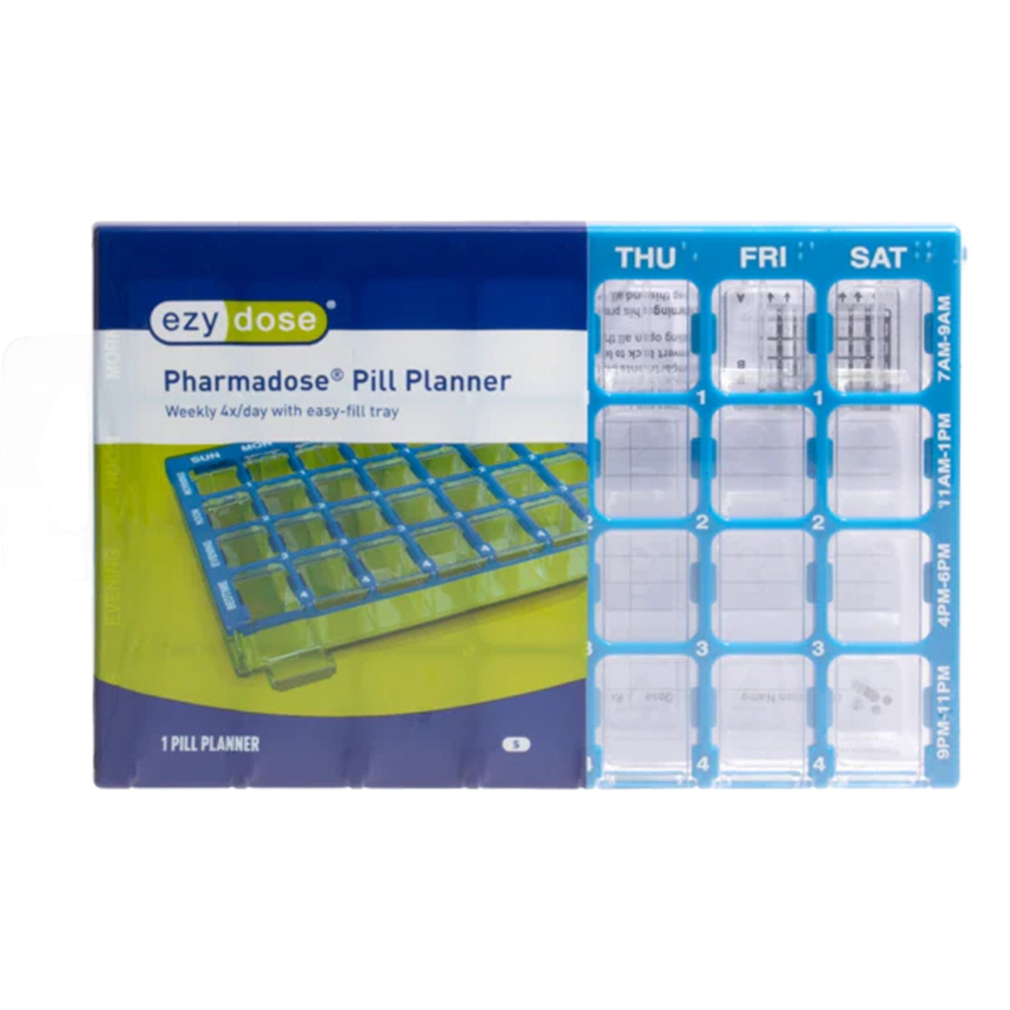 Pill Organizer Pharmadose® Locking Pill Planner Small 7 Day 4 Dose