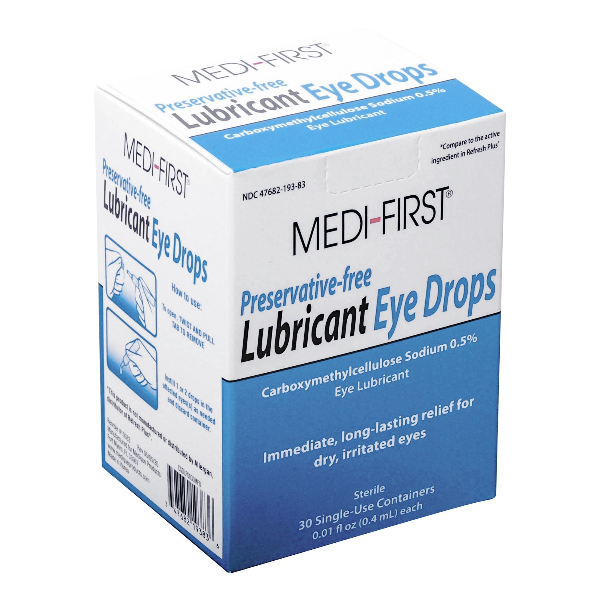 Eye Lubricant Medi-First® 0.01 oz. Gel Eye Drops