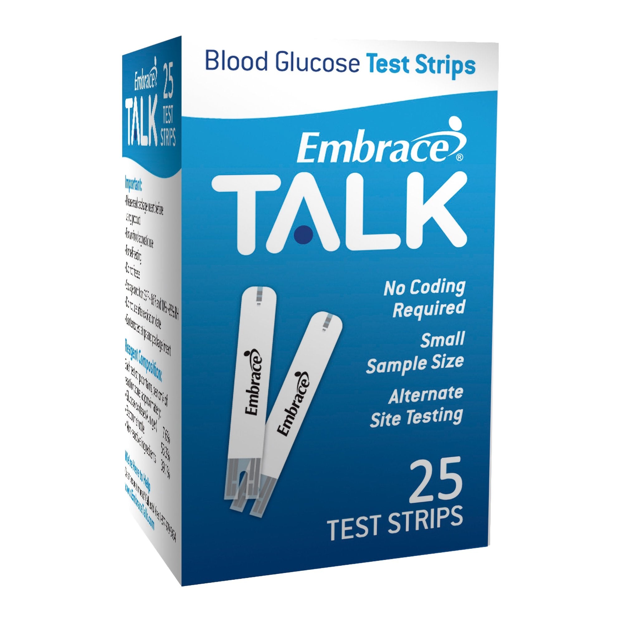 Blood Glucose Test Strips Embrace® 25 Strips per Pack For Embrace® Blood Glucose System