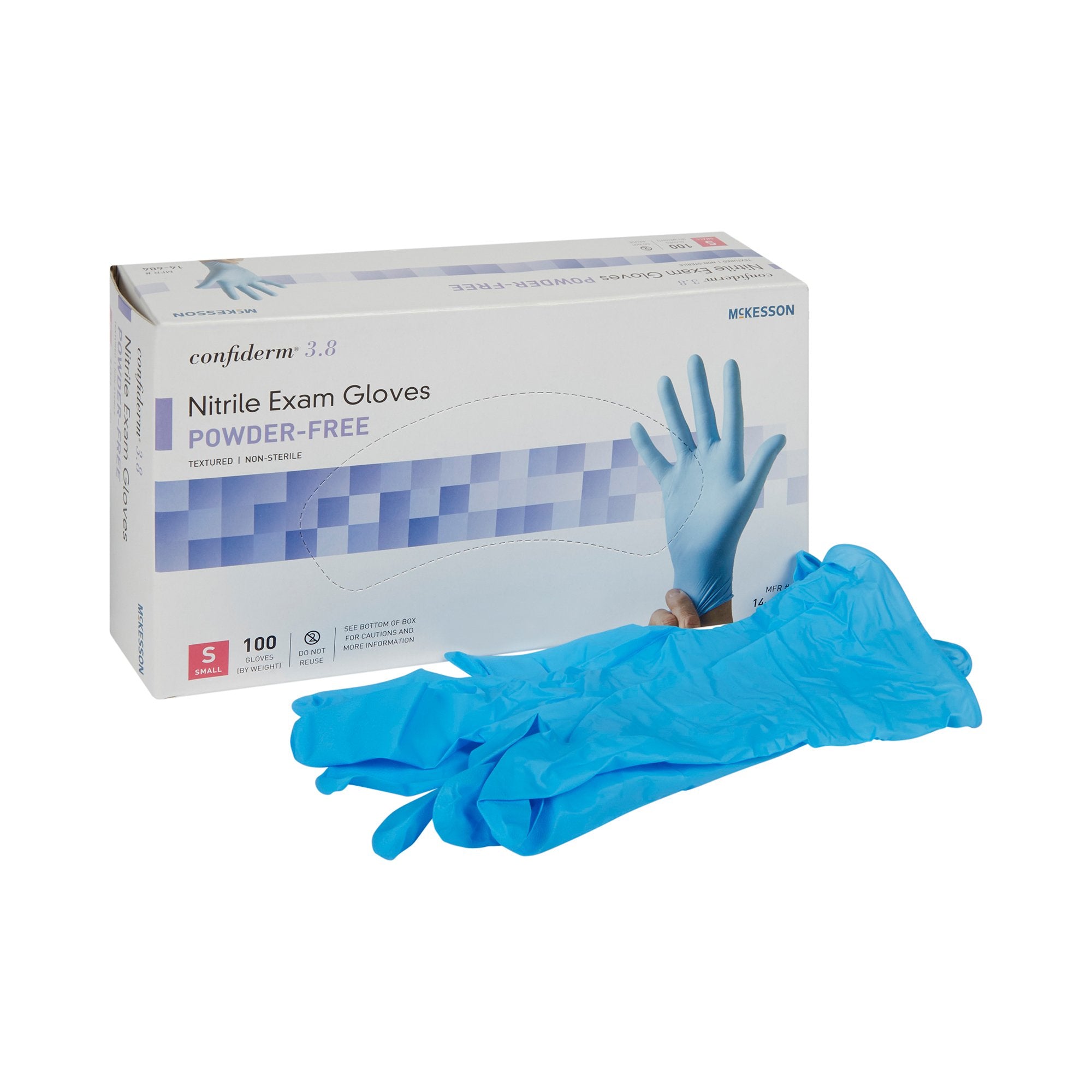 McKesson Confiderm® 3.8 Nitrile Exam Glove, Small, Blue