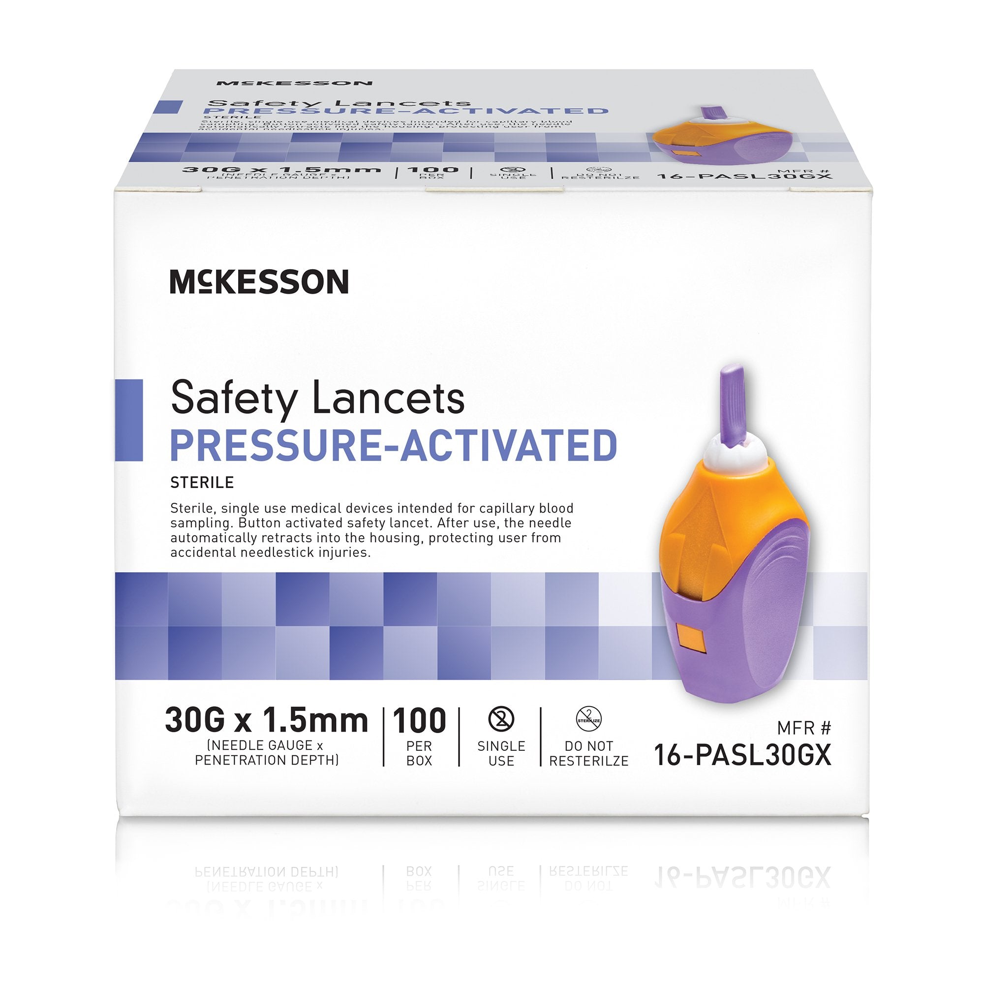 Safety Lancet McKesson 30 Gauge Retractable Pressure Activated Finger - image 2