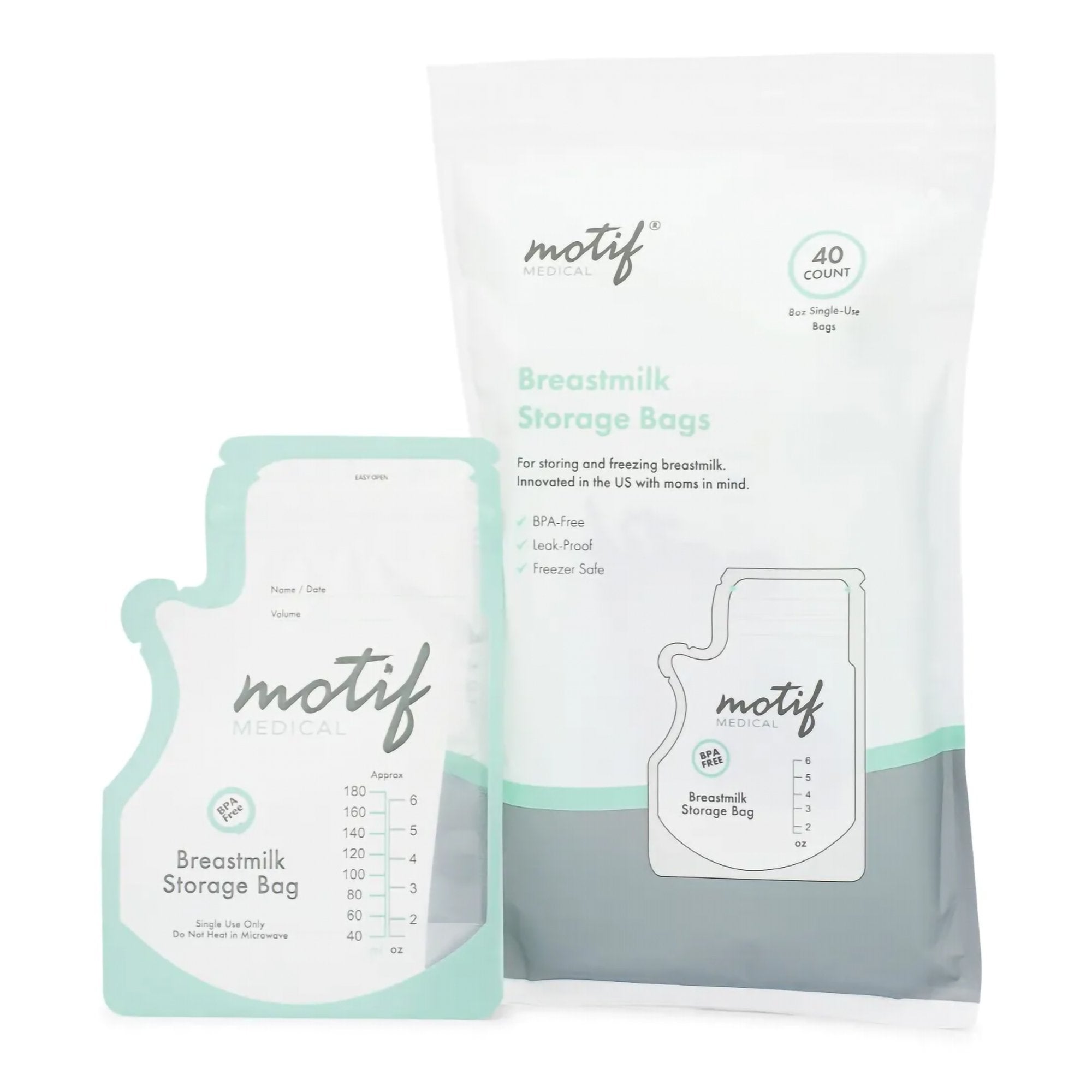 Breast Milk Storage Bag Motif Medical® 8 oz. Plastic Clear