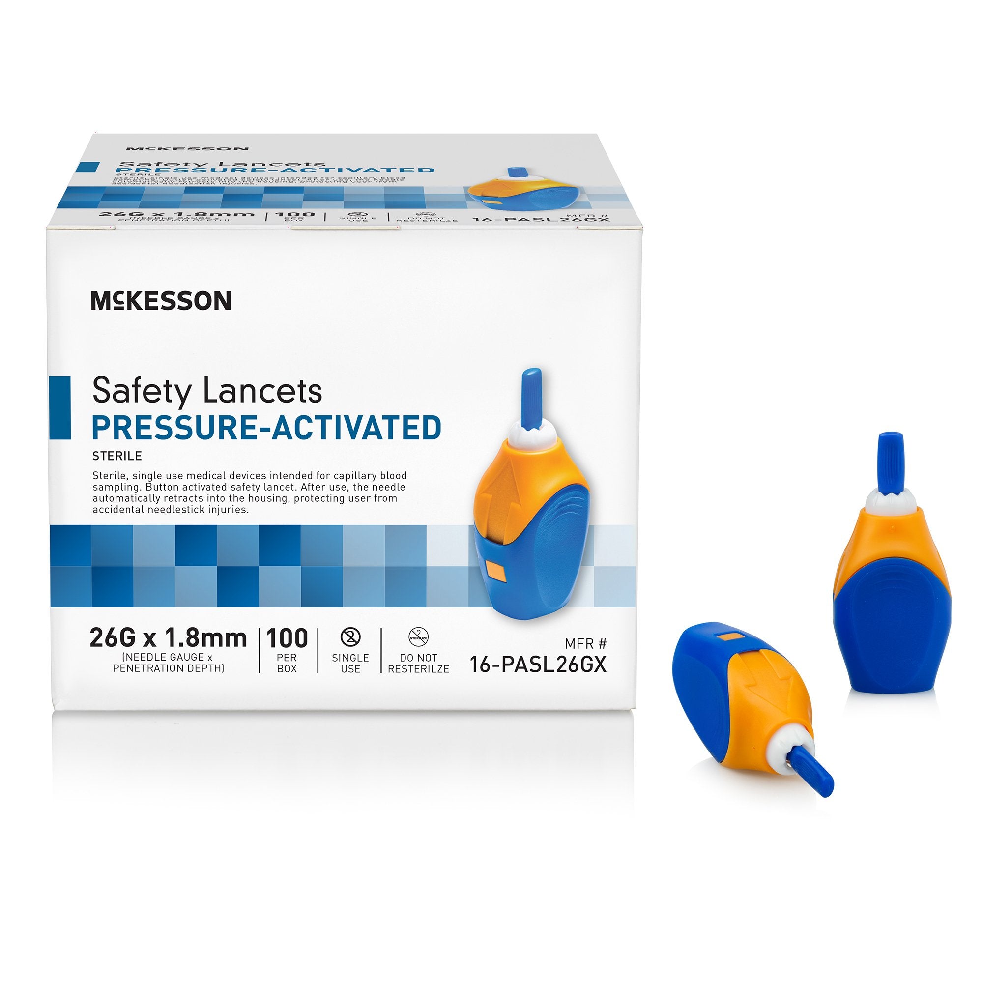 Safety Lancet McKesson 26 Gauge Retractable Pressure Activated Finger - image 2