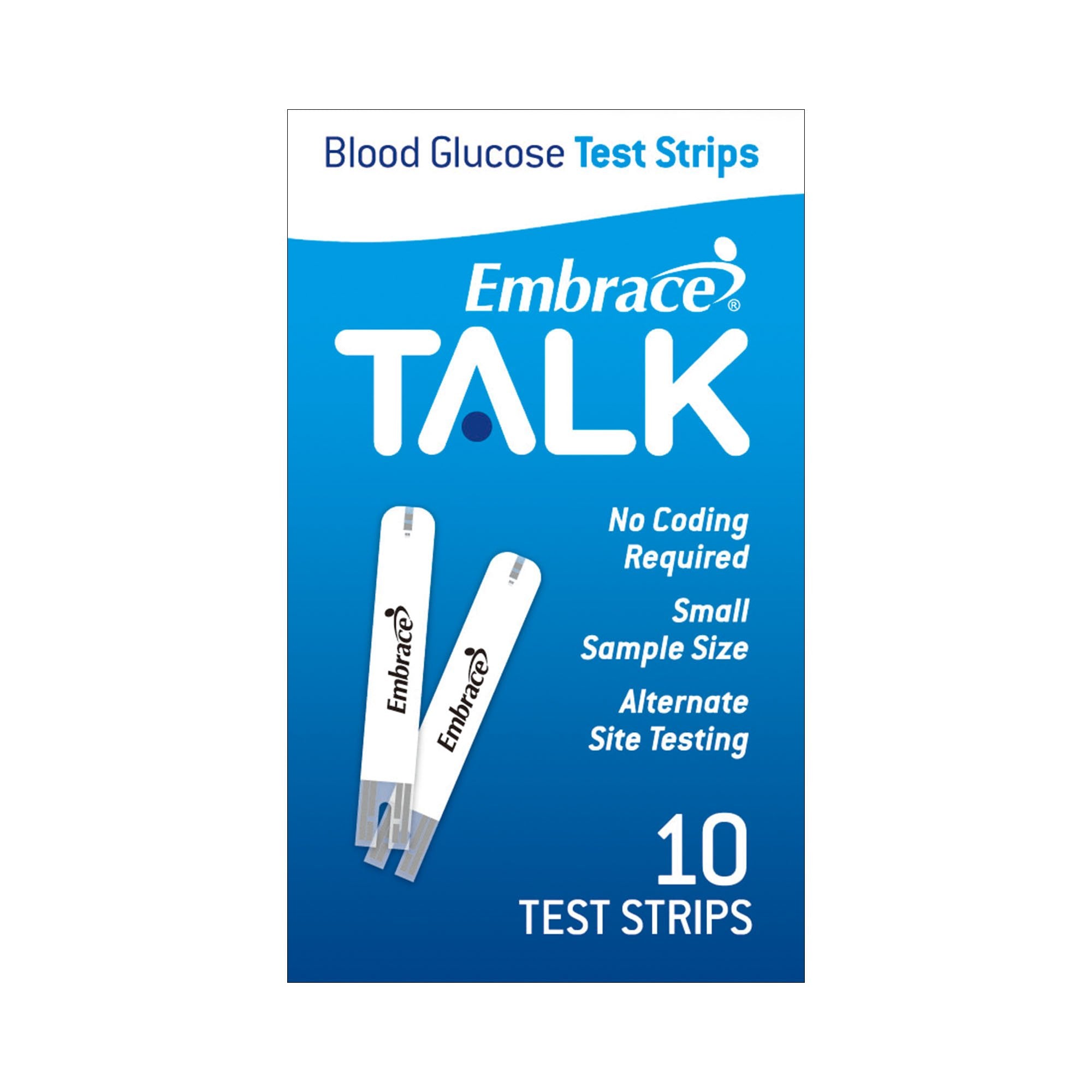 Blood Glucose Test Strips Embrace® 10 Strips per Pack For Embrace No Code Blood Glucose Systems