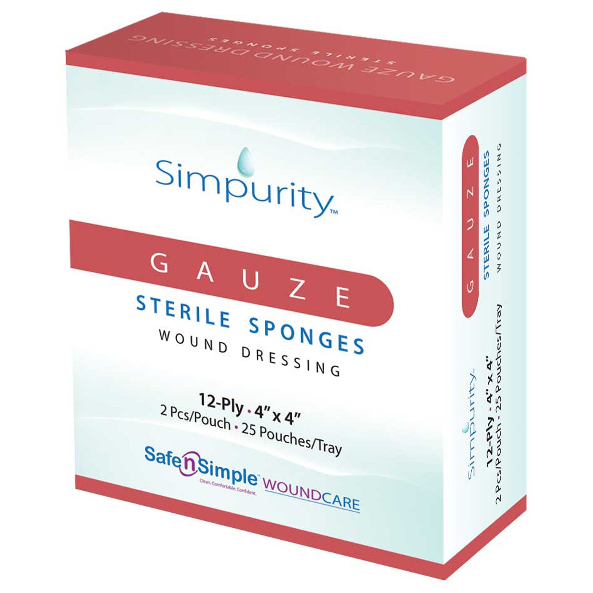 Simpurity™ Sterile Gauze Sponge, 4 x 4 Inch, 12-Ply