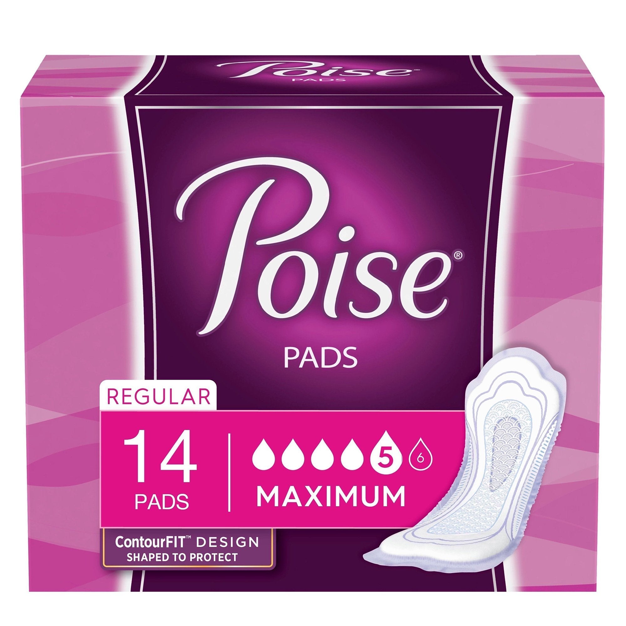 Poise® Bladder Control Pads for Women, Heavy Absorbency, 3 x 11 Inch