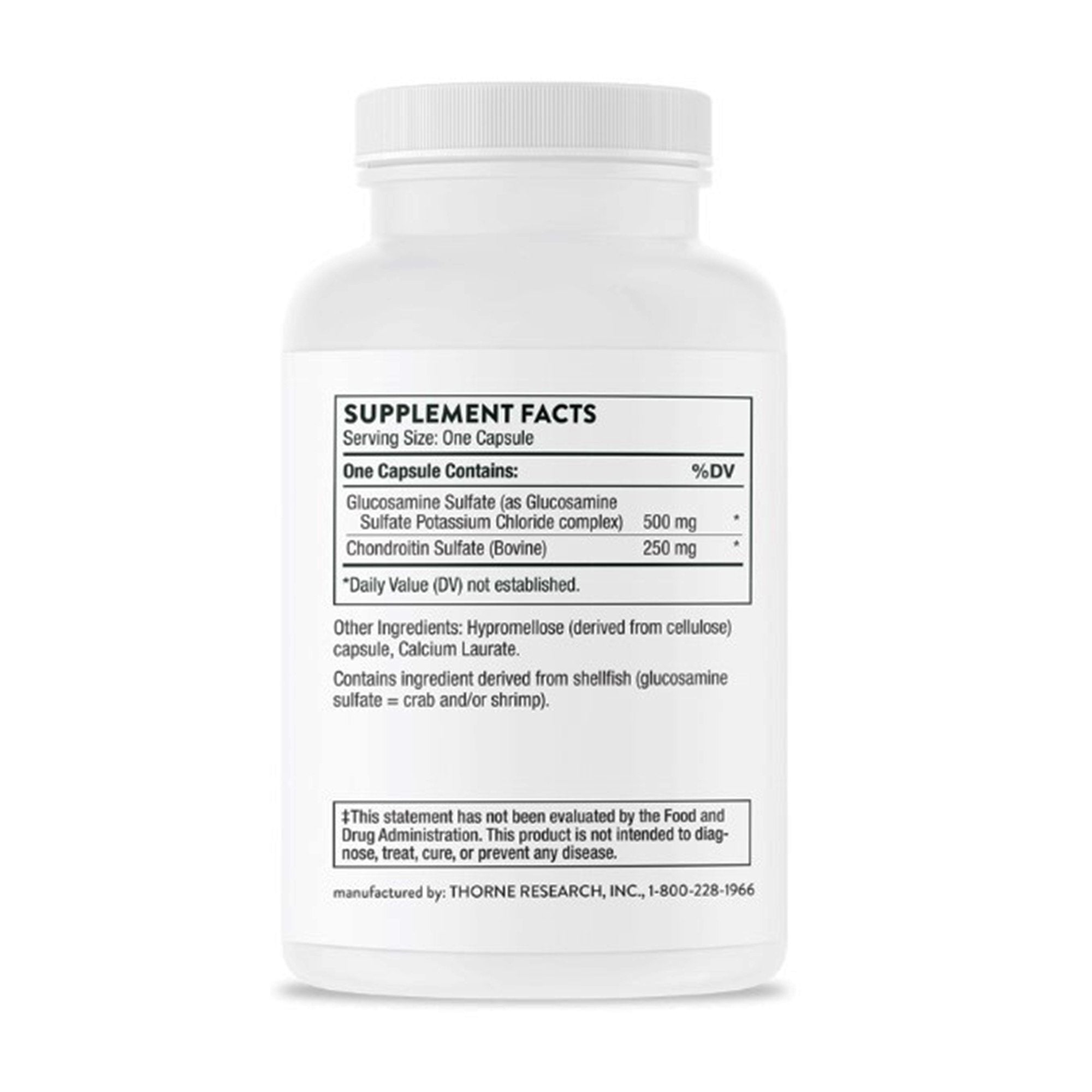 Dietary Supplement THORNE® Glucosamine & Chondroitin Glucosamine Sulfate / Chondroitin Sulfate 500 mg - 250 mg Strength Capsule 90 per Bottle - image 4