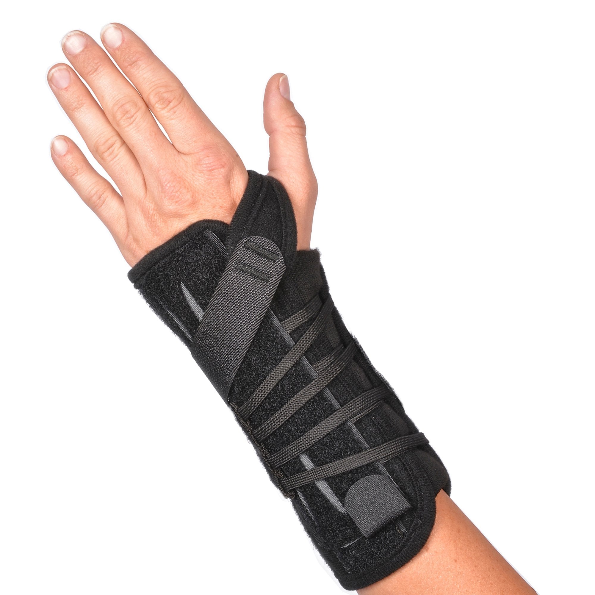 Wrist Brace Tiny Titan® Aluminum / Felt / Nylon Left Hand Black One Size Fits Most