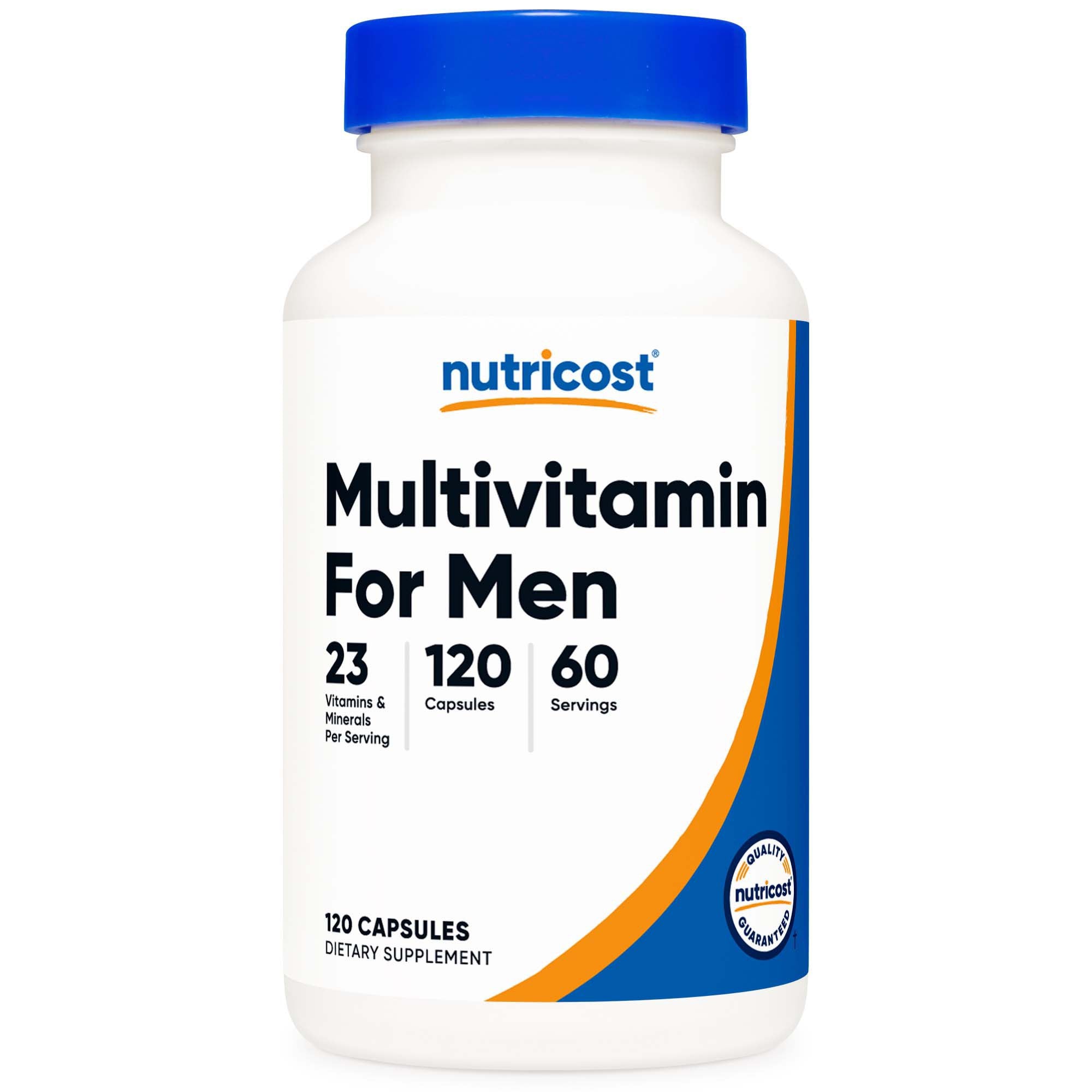 Dietary Supplement nutricost® Multivitamin For Men Vitamin A / C / D / E / K 1,800 mcg - 125 mg - 75 mcg - 20 mg - 80 mcg Strength Capsule 120 Per Bottle