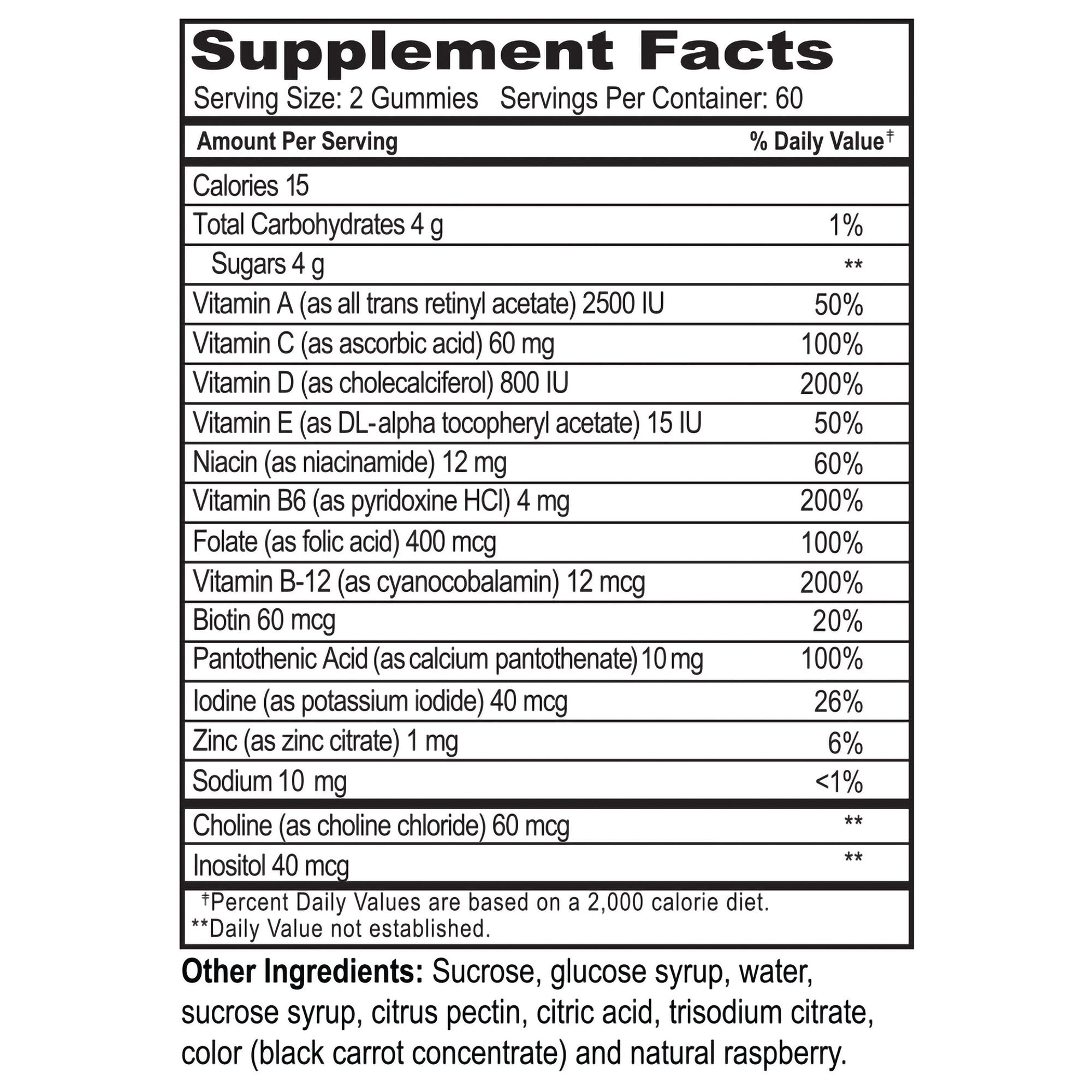 Multivitamin Supplement YumV's™ Vitamin A / C / D3 / E 750 mcg - 60 mg - 20 mcg - 6.8 mg Strength Gummy 60 per Bottle Berry Flavor - image 2