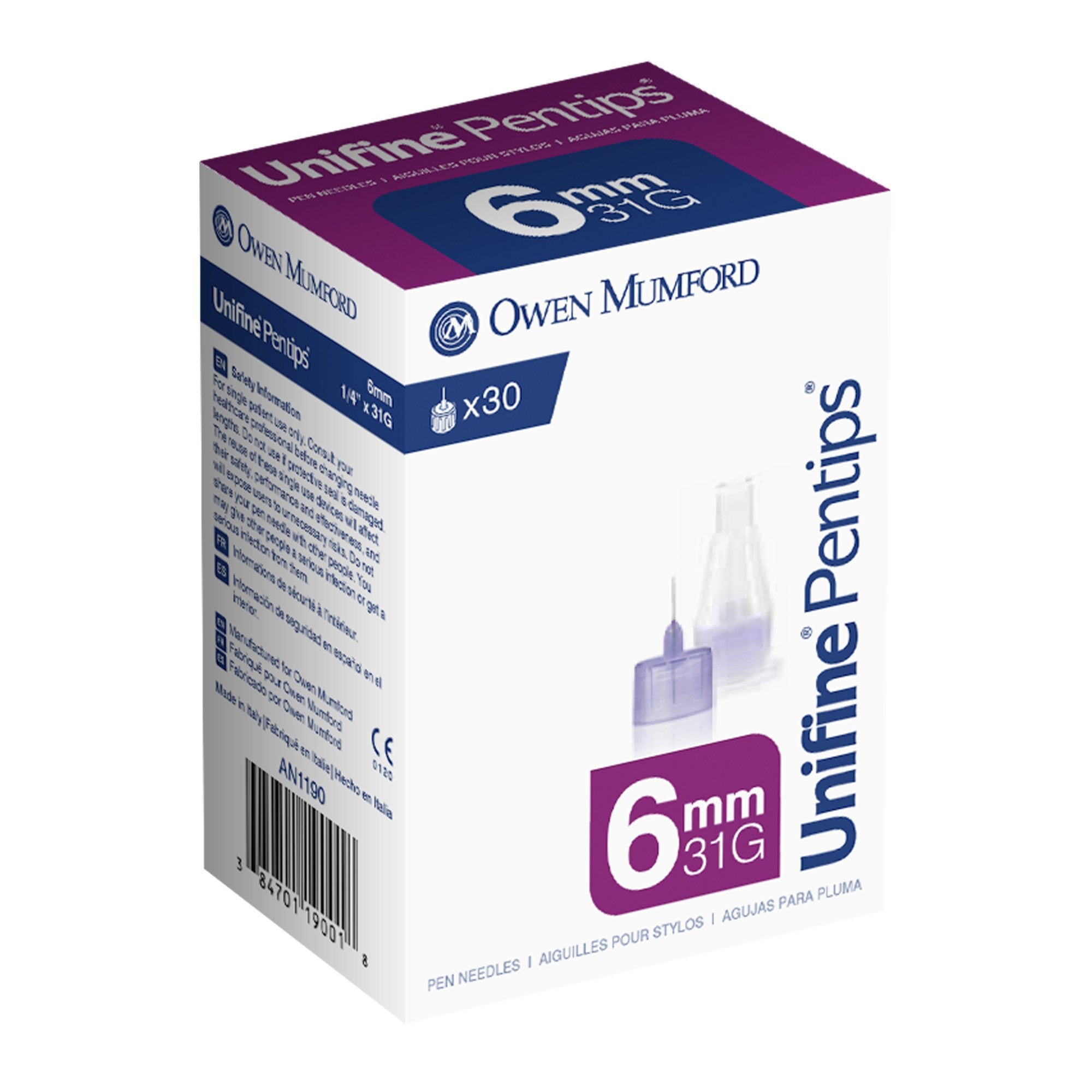 Unifine® Pentips® Standard Insulin Pen Needle, 31 Gauge, 6 mm Length