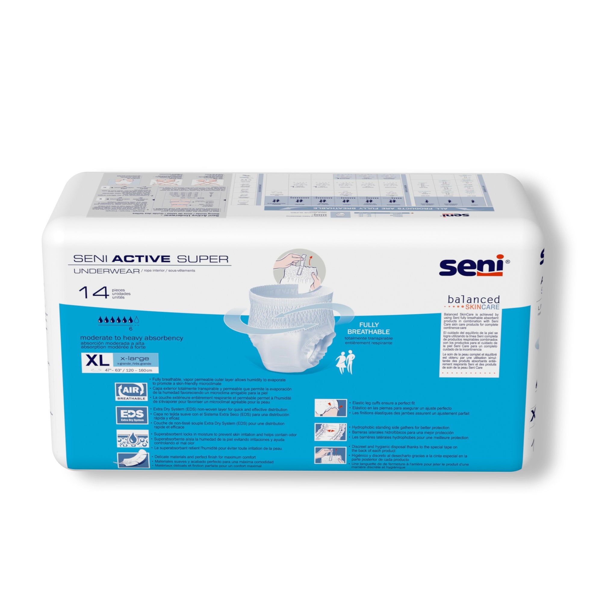 Absorbent Underwear Seni® Active Super Pull On with Tear Away Seams Adult X-Large Unisex Disposable Moderate Absorbency - image 7