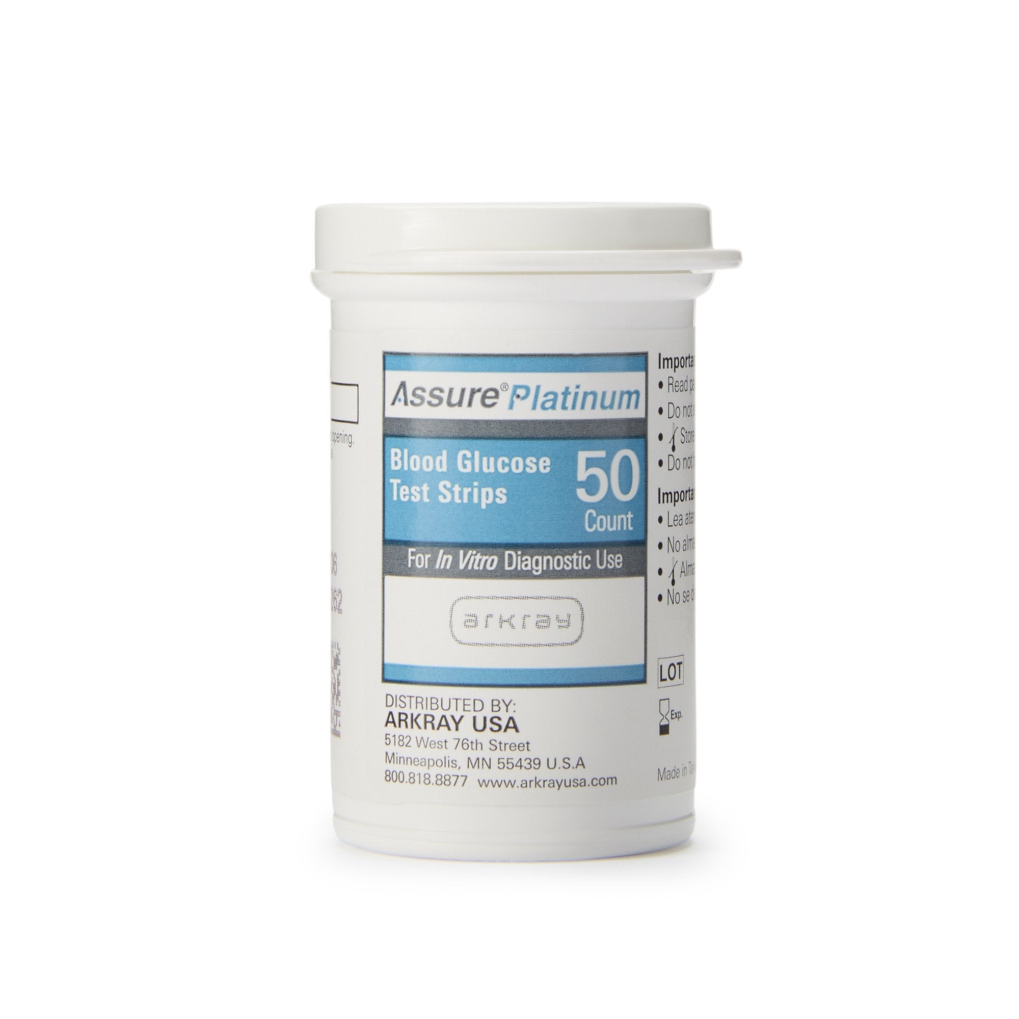 Blood Glucose Test Strips Assure® Platinum 50 Strips per Pack For Assure® Platinum Meter