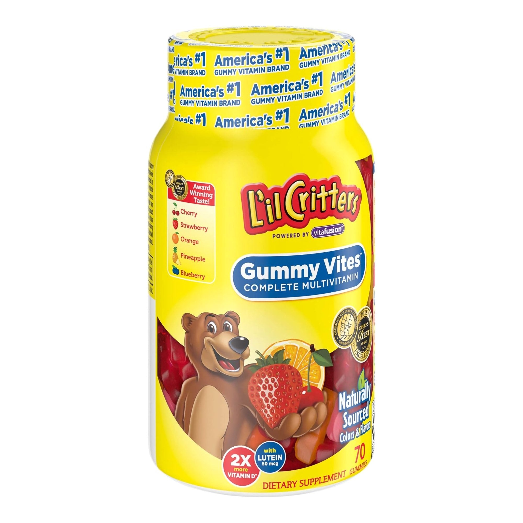 Multivitamin Supplement L'il Critters® Vitamin A / Ascorbic Acid / Vitamin D 2,100 IU - 400 IU - 20 mg Strength Gummy 70 per Bottle Assorted Fruit Flavor - image 2