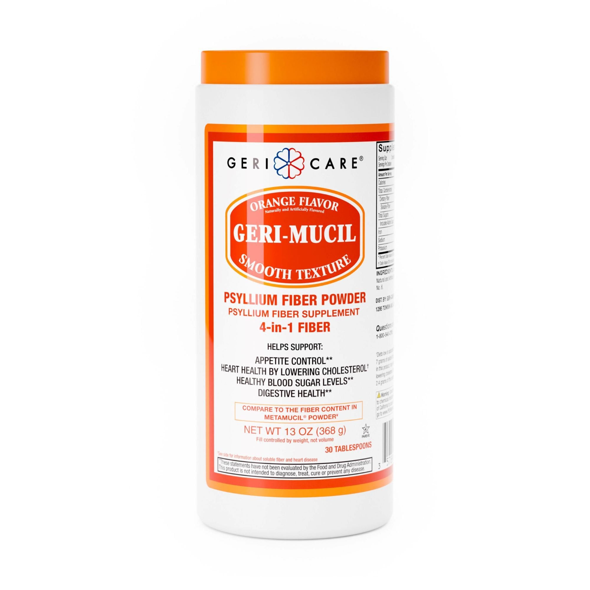 Laxative Geri-Care® Orange Flavor Powder 13 oz. 3.4 Gram Strength Psyllium Husk