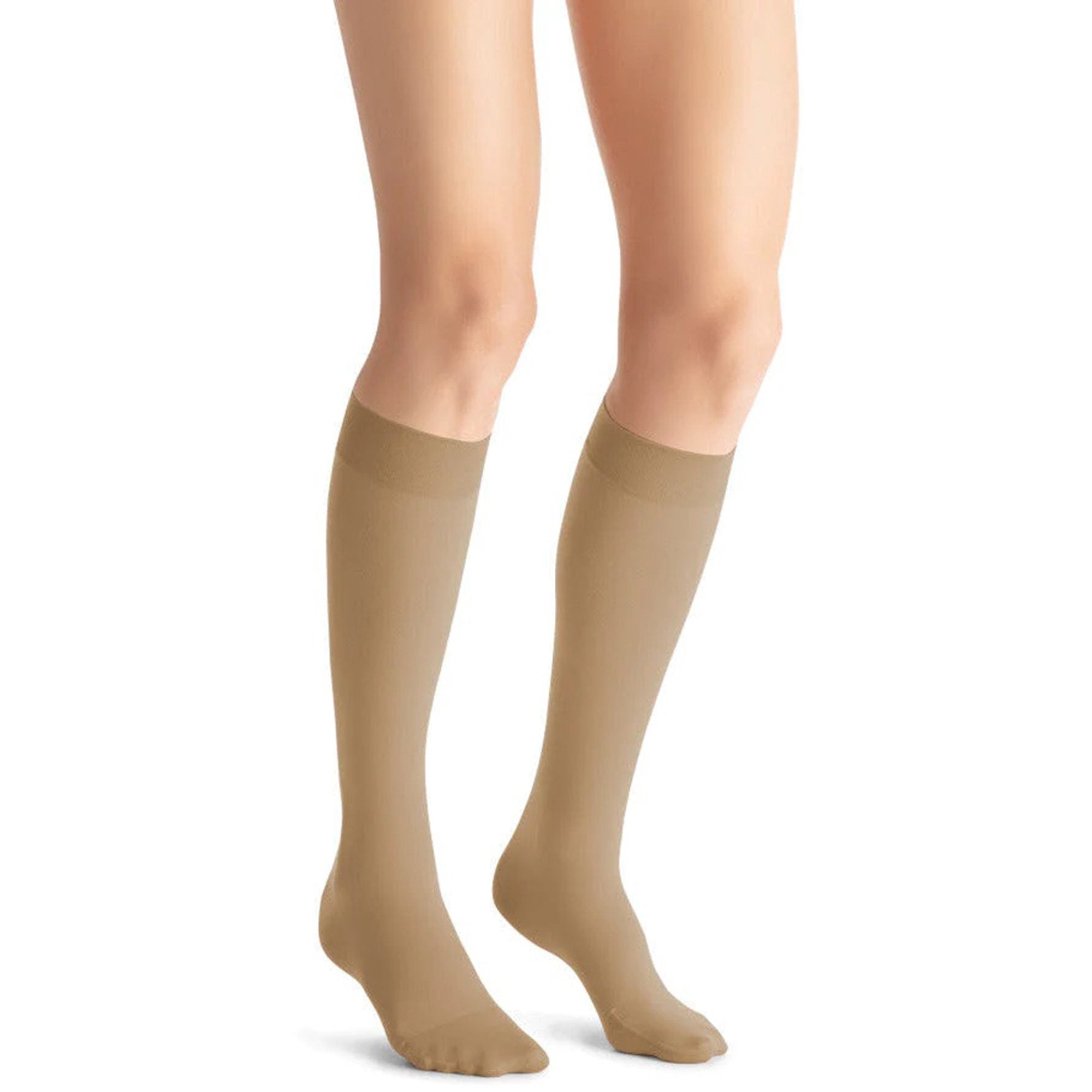 Compression Stocking JOBST® Opaque Knee High Medium Natural Closed Toe