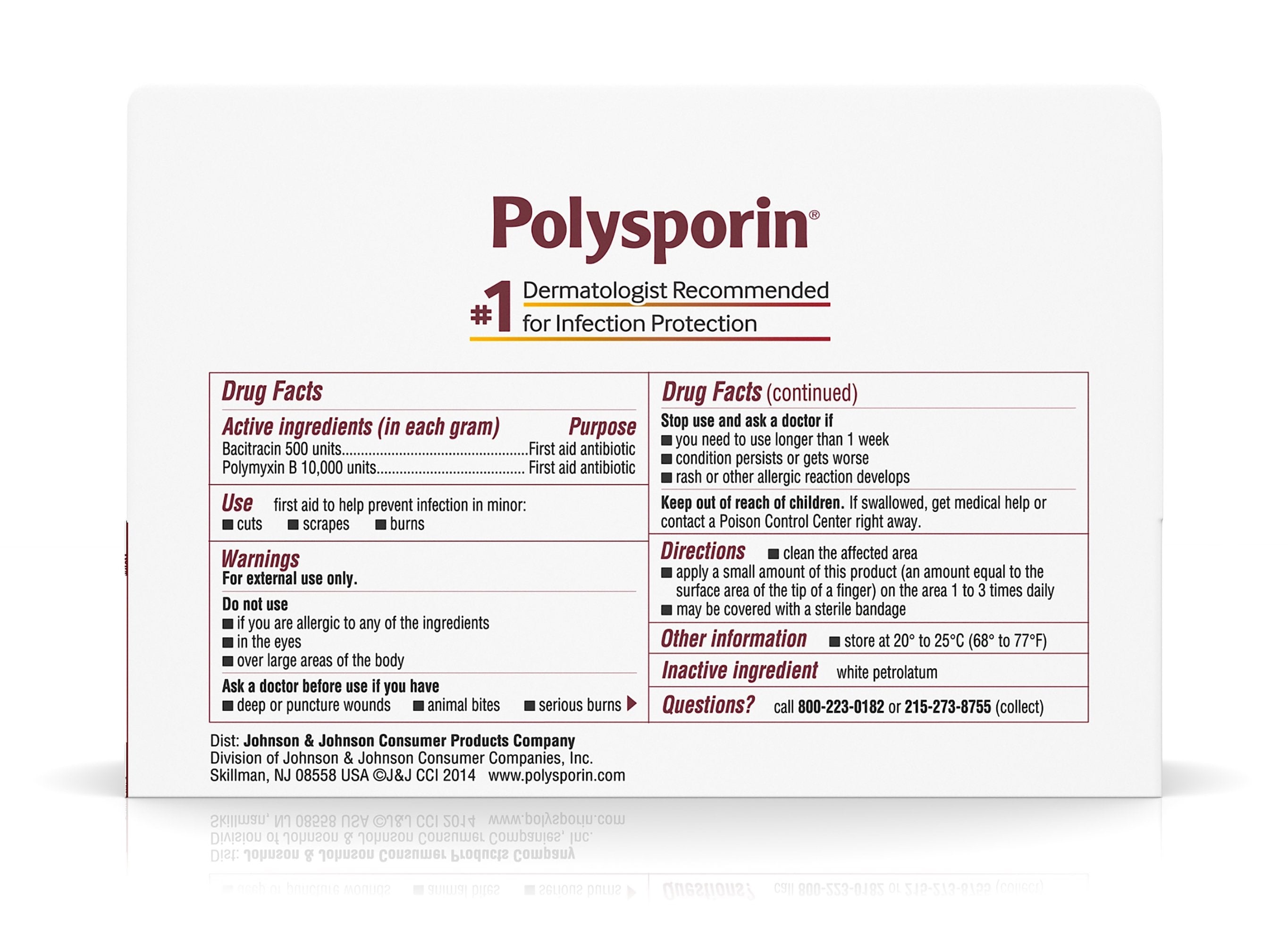 First Aid Antibiotic Bacitracin / Polymyxin B Polysporin® Ointment 1 oz. Tube - image 2
