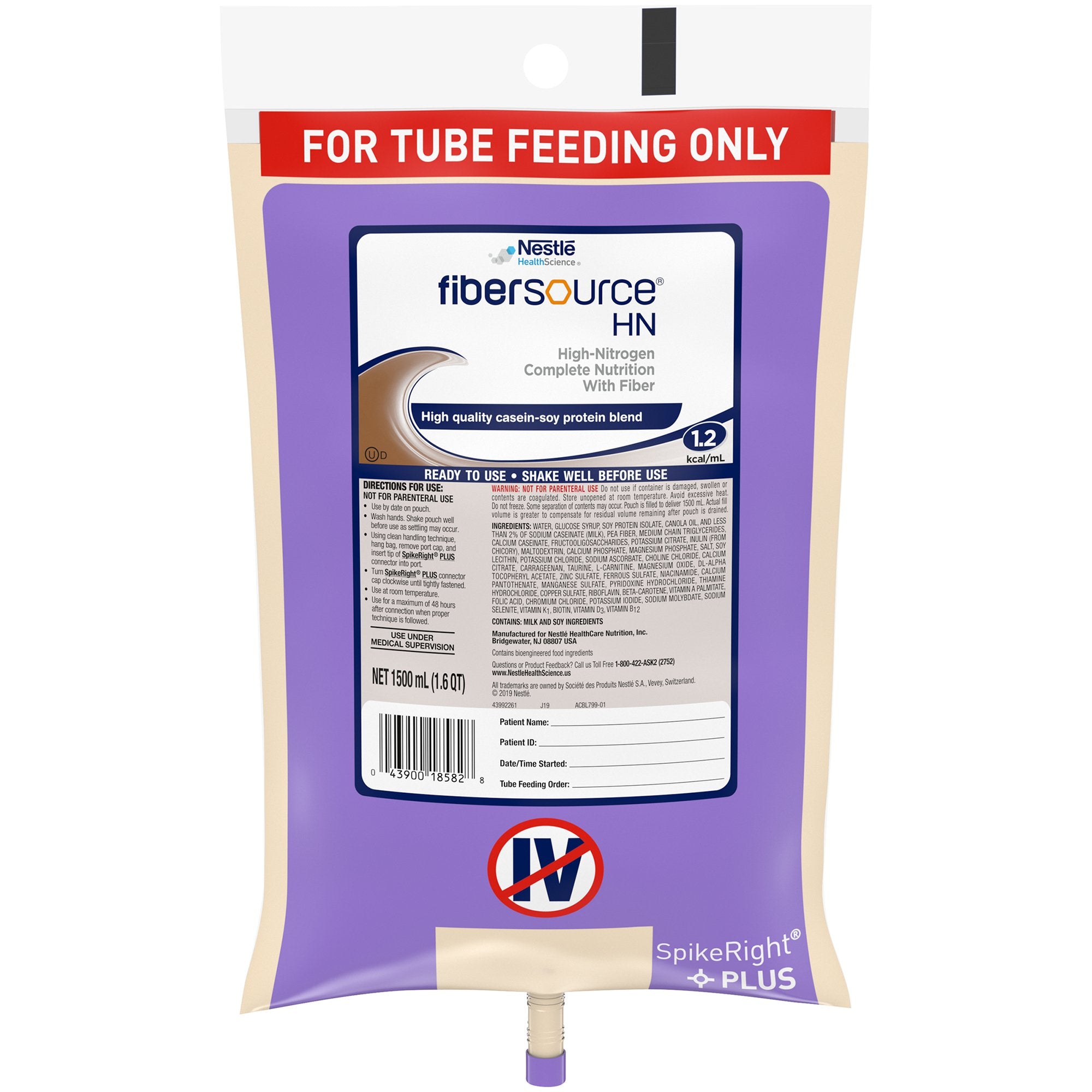Fibersource® HN Tube Feeding Formula, 1.6-quart bag
