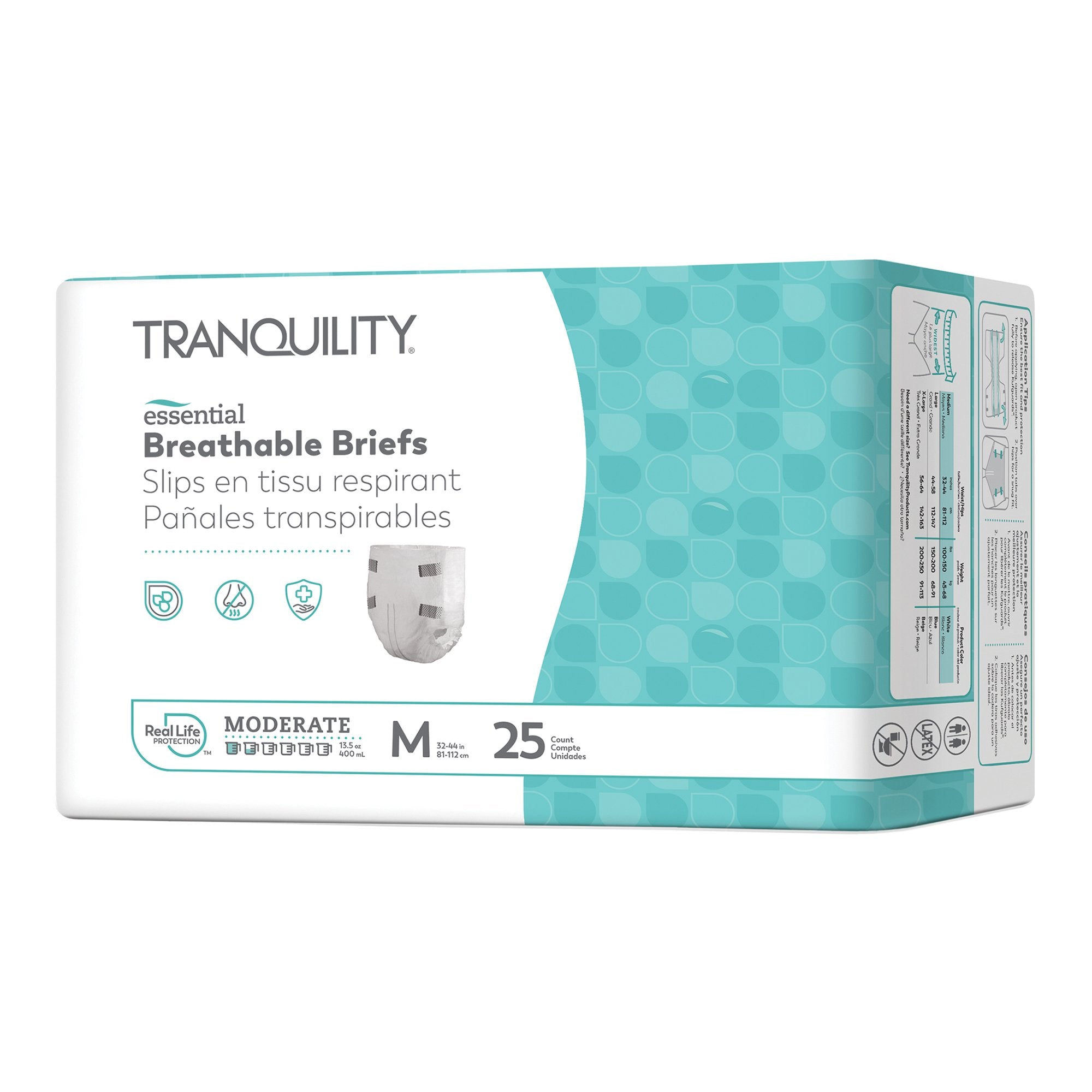 Incontinence Brief Tranquility® Essential Adult Medium Unisex Disposable Moderate Absorbency