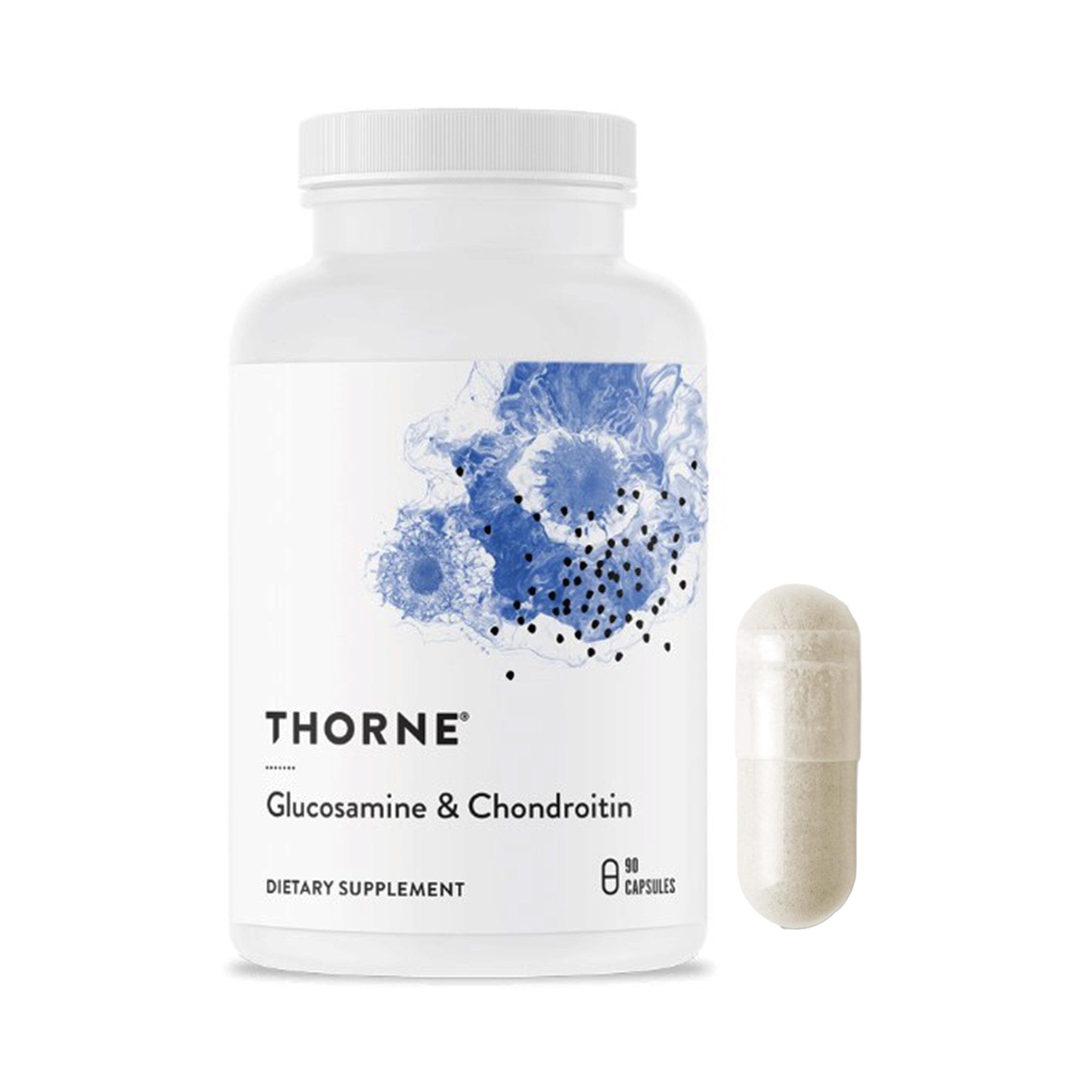 Dietary Supplement THORNE® Glucosamine & Chondroitin Glucosamine Sulfate / Chondroitin Sulfate 500 mg - 250 mg Strength Capsule 90 per Bottle
