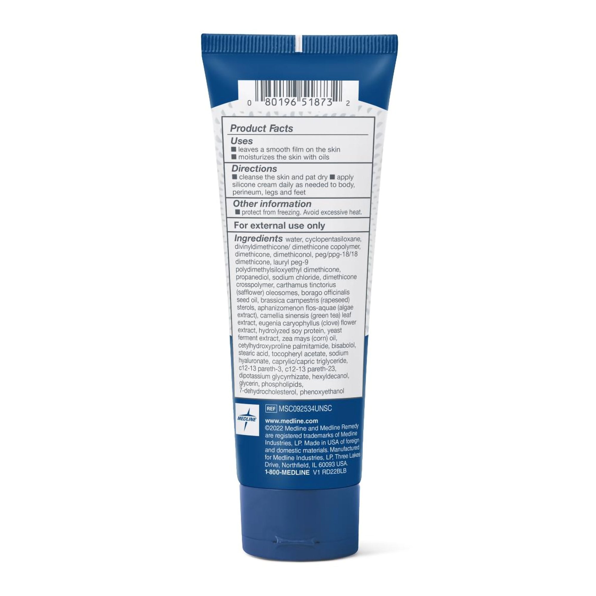 Skin Protectant Medline Remedy® Clinical Protect 4 oz. Tube Unscented Cream CHG Compatible - image 2