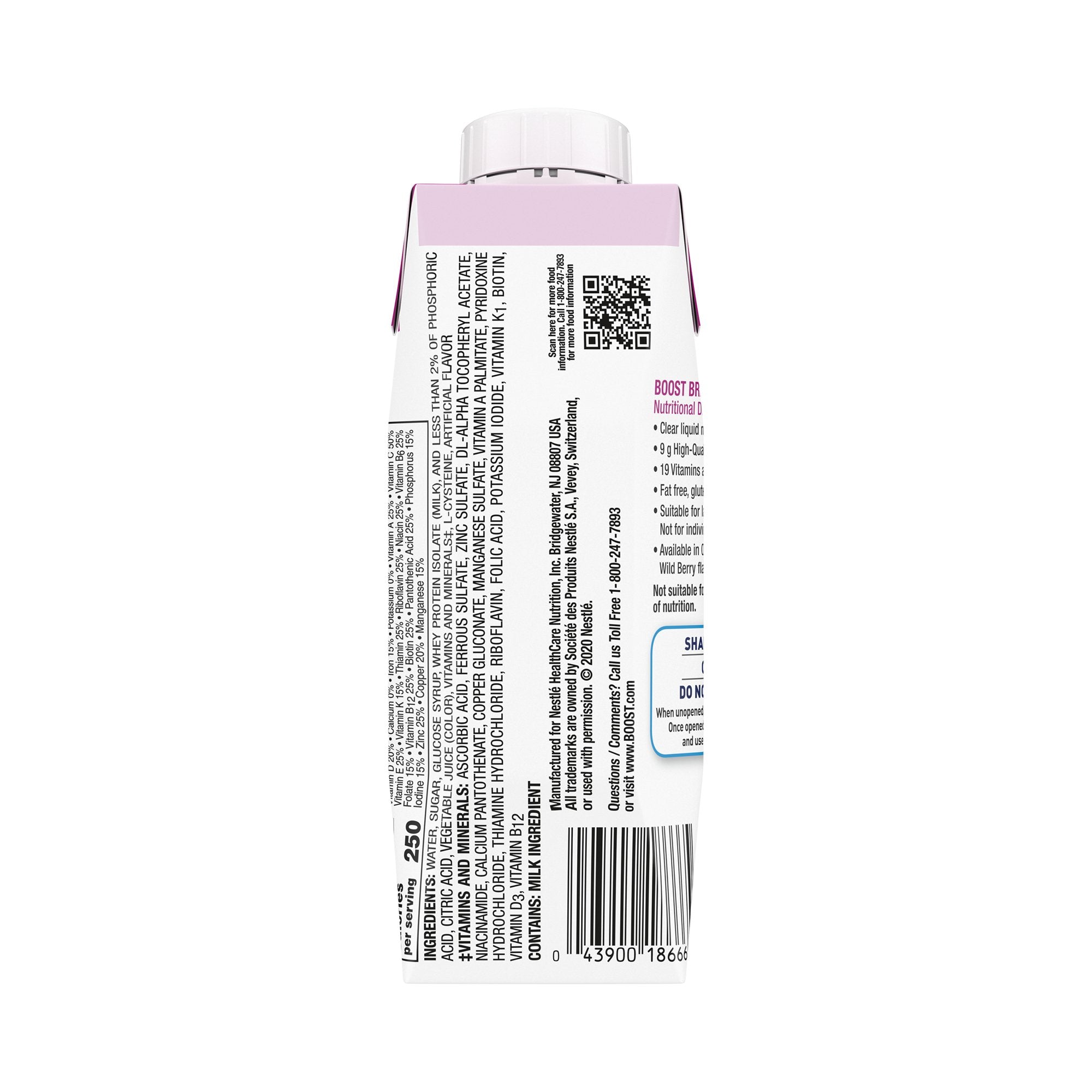Oral Supplement Boost Breeze® Wild Berry Flavor Liquid 8 oz. Carton - image 3