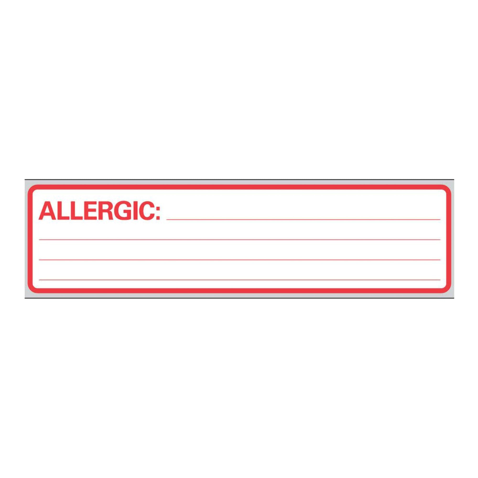 Timemed Pre-Printed Allergy Alert Label Removable Tape, 6 x 1 Inch