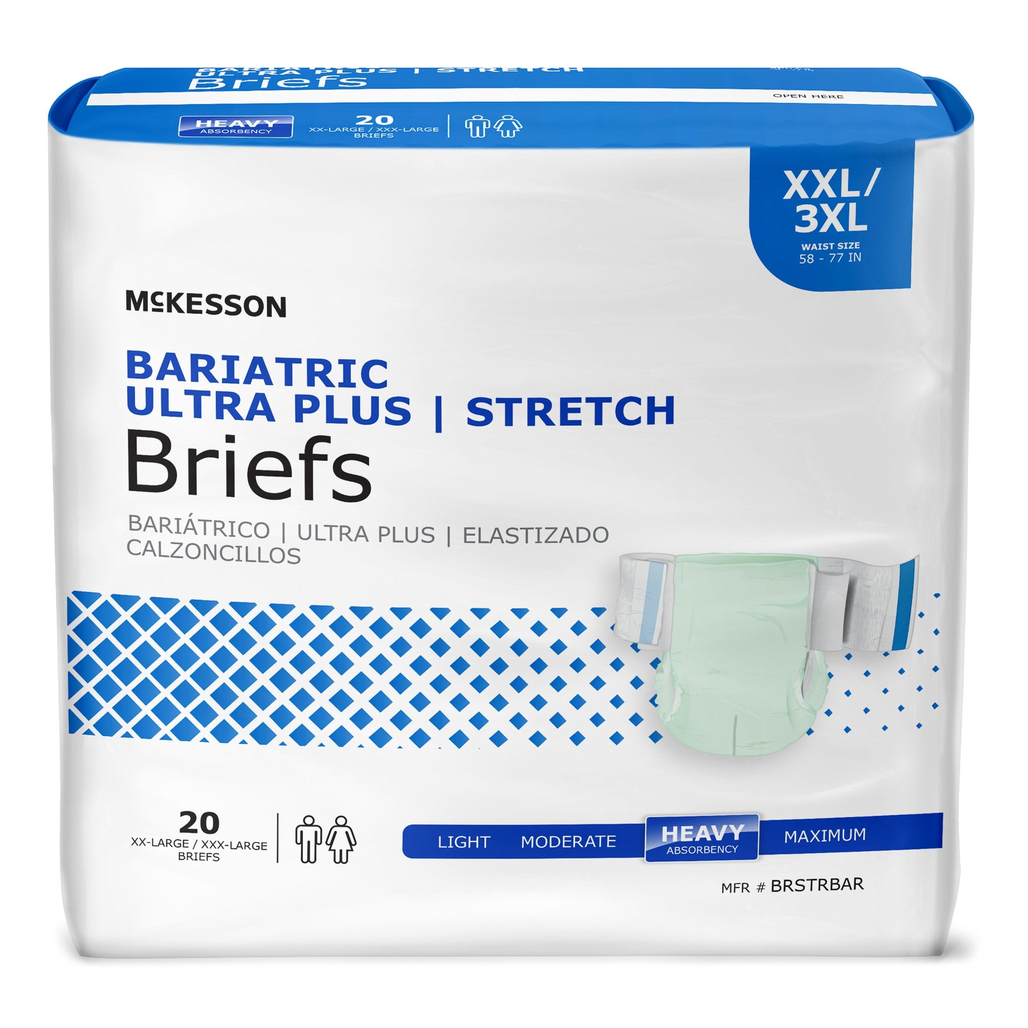 McKesson Ultra Plus Stretch Heavy Absorbency Incontinence Brief, Bariatric