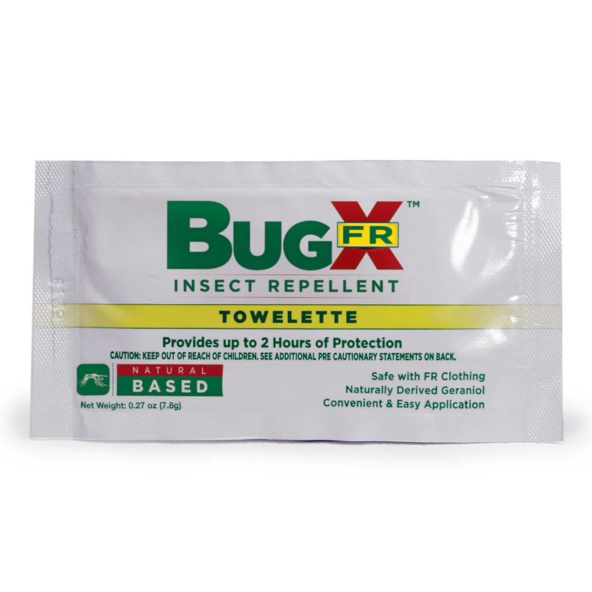 Insect Repellent Plant-Based Geraniol Bug X FR® Towelette Individual Packet