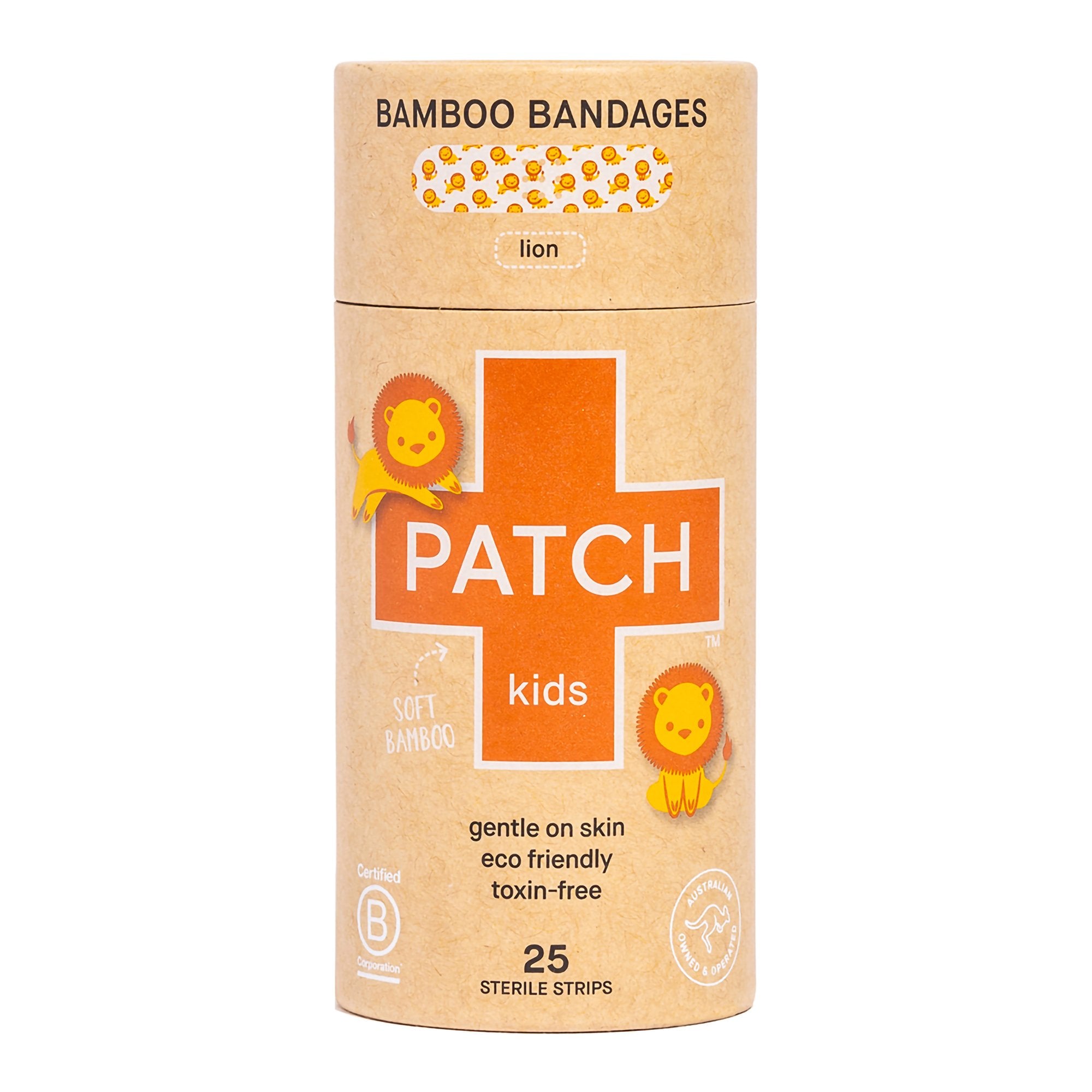 Adhesive Strip Patch™ Kids Bamboo Kid Design (Lion) 3/4 X 3 Inch Sterile