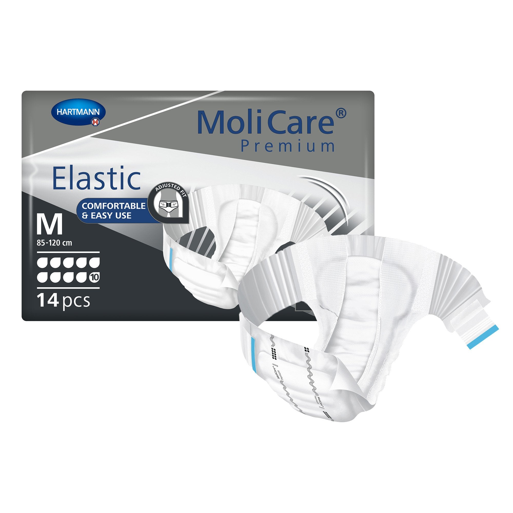 MoliCare® Premium Elastic 10 Drop Absorbency Incontinence Briefs, Medium