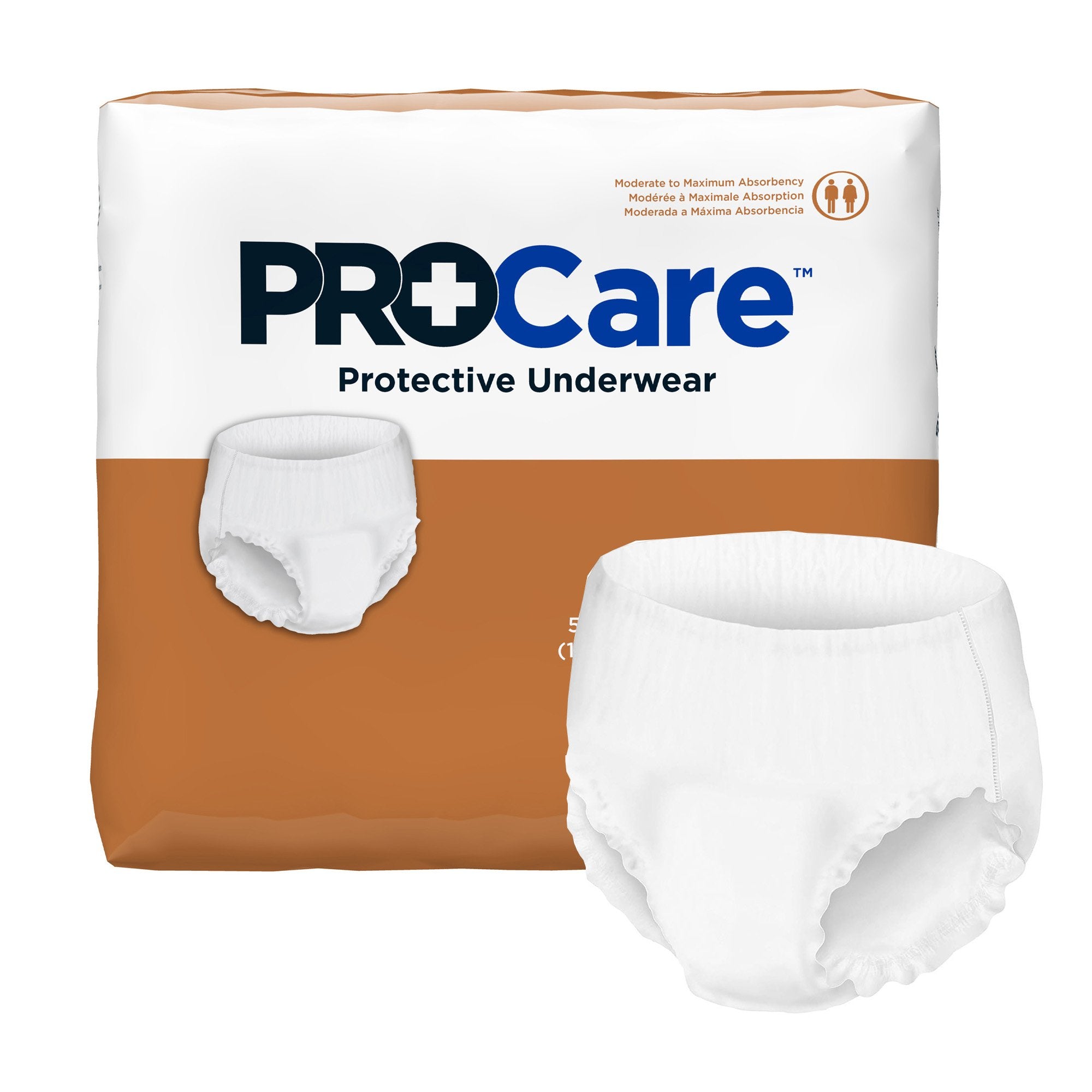 Absorbent Underwear ProCare™ Pull On with Tear Away Seams Adult X-Large Unisex Disposable Moderate Absorbency
