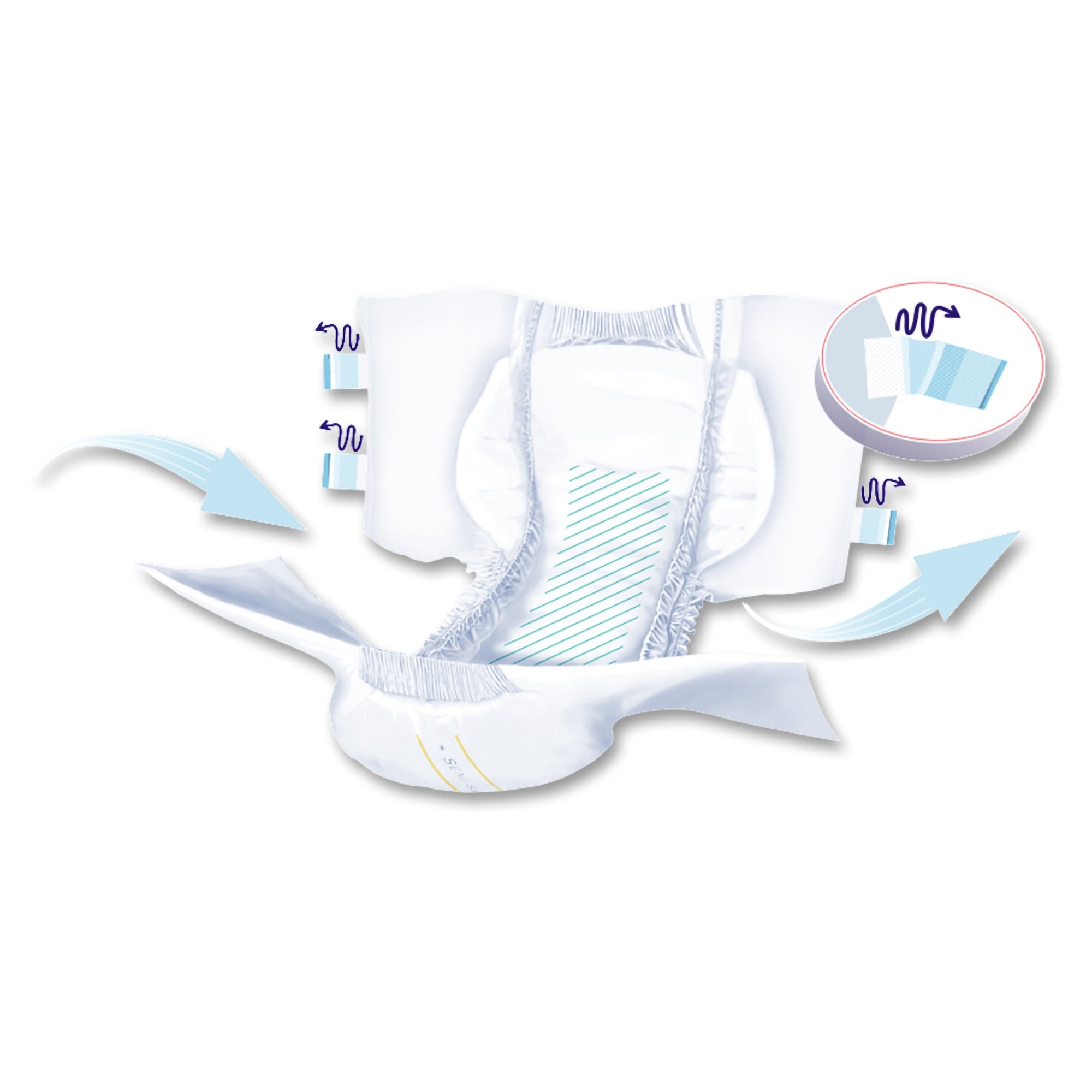 Incontinence Brief Seni® Super Adult X-Small Unisex Disposable Heavy Absorbency - image 9