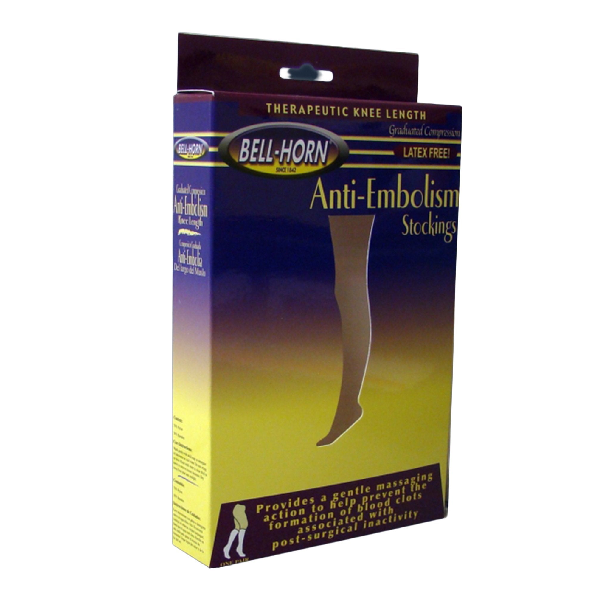 Anti-embolism Stocking Knee High Large Black Closed Toe