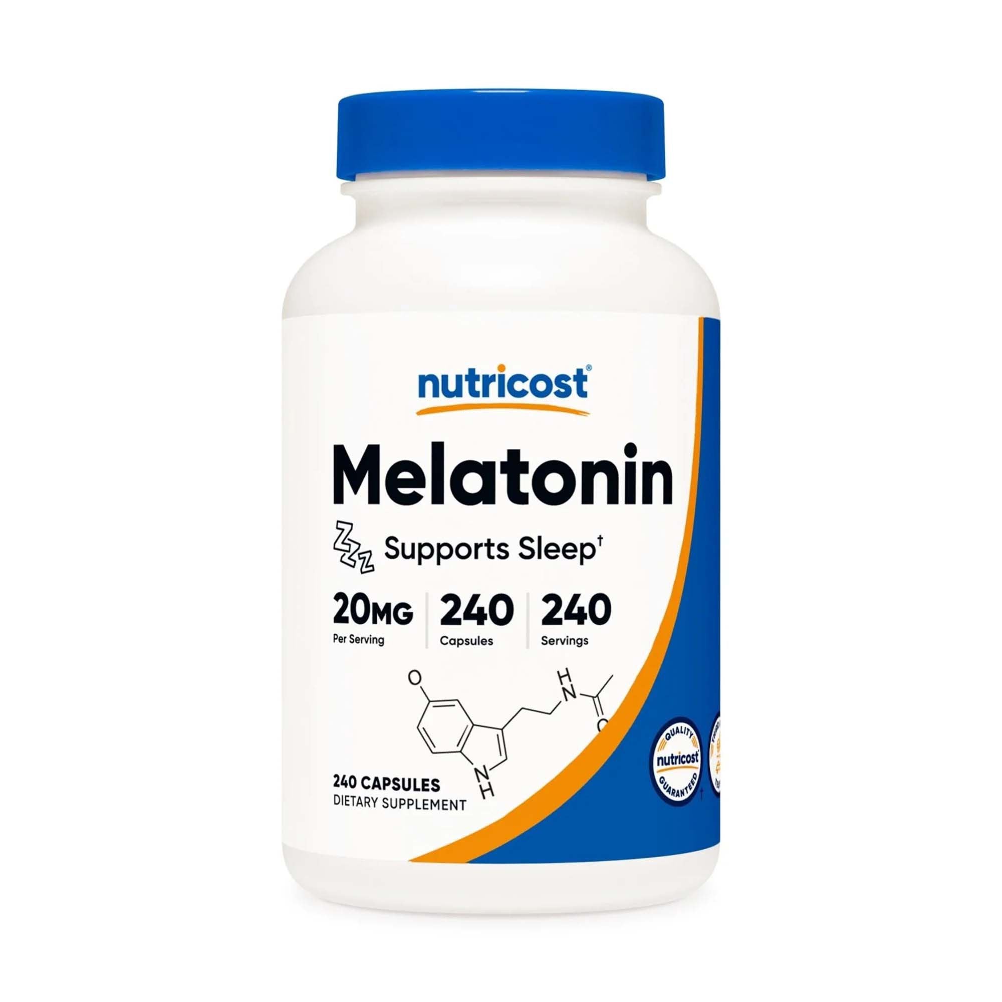 Dietary Supplement nutricost® Melatonin 20 mg Strength Capsule 240 Per Bottle