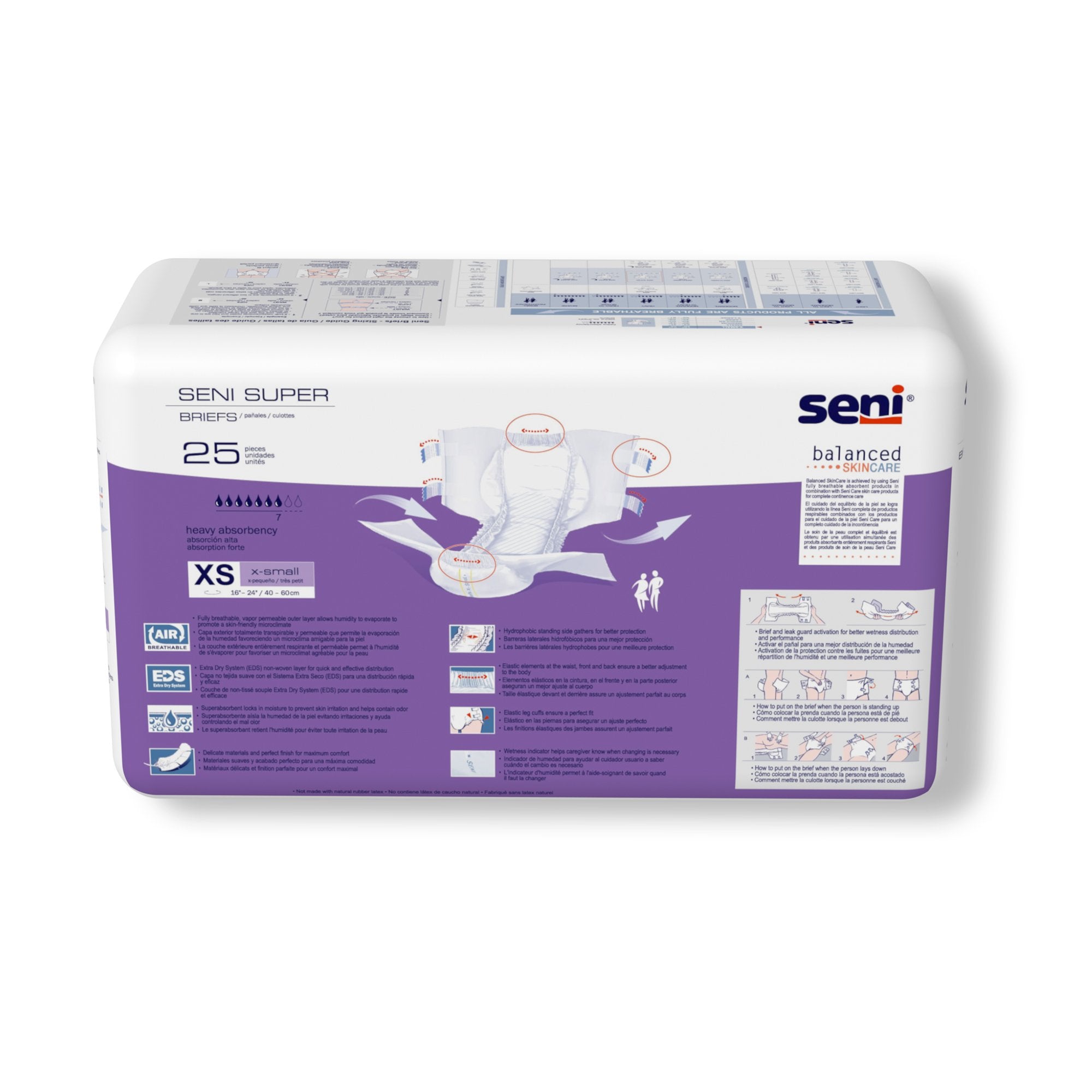 Incontinence Brief Seni® Super Adult X-Small Unisex Disposable Heavy Absorbency - image 8