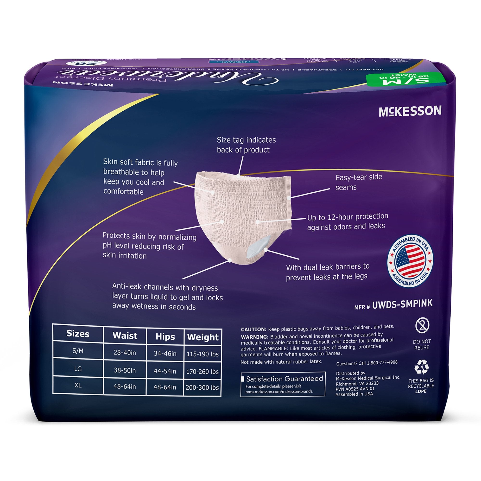 Absorbent Underwear McKesson Premium Discreet Heavy Pull On with Tear Away Seams Adult Small / Medium Female Disposable Heavy Absorbency - image 10