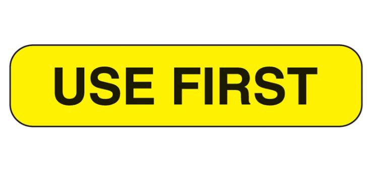 Indeed "Use First" Advisory Label, 1.6 x 0.4 Inch