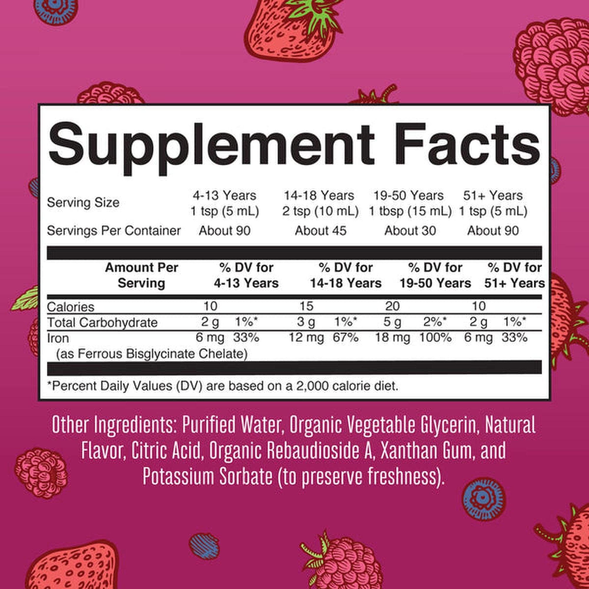Dietary Supplement Mary Ruth's® Liquid Iron Iron 6 to 18 mg Strength Liquid 16 oz. Berry Flavor - image 2
