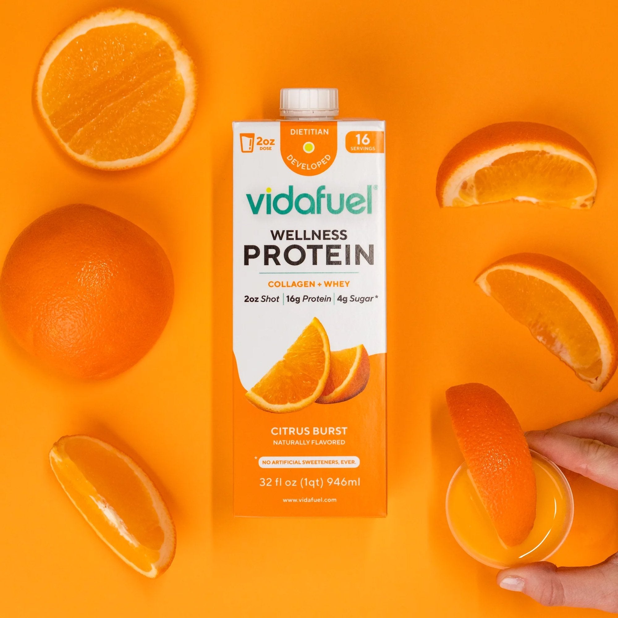 Oral Supplement Vida Fuel Wellness Protein Citrus Burst Flavor Liquid 32 oz. Reclosable Carton - image 3