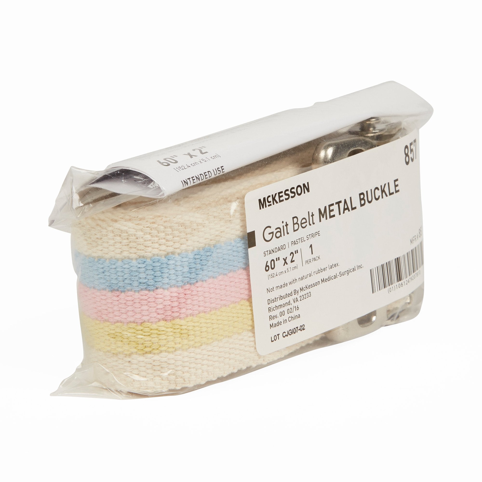 Gait Belt McKesson 60 Inch Length Pastel Stripe Polyester - image 2